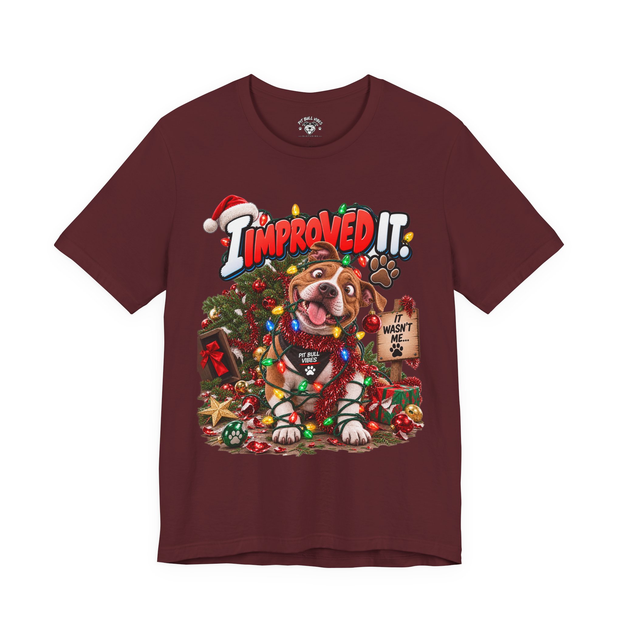 Christmas Dog T‑Shirt – "I Improved It" Funny Holiday Pet Tee - Image 29