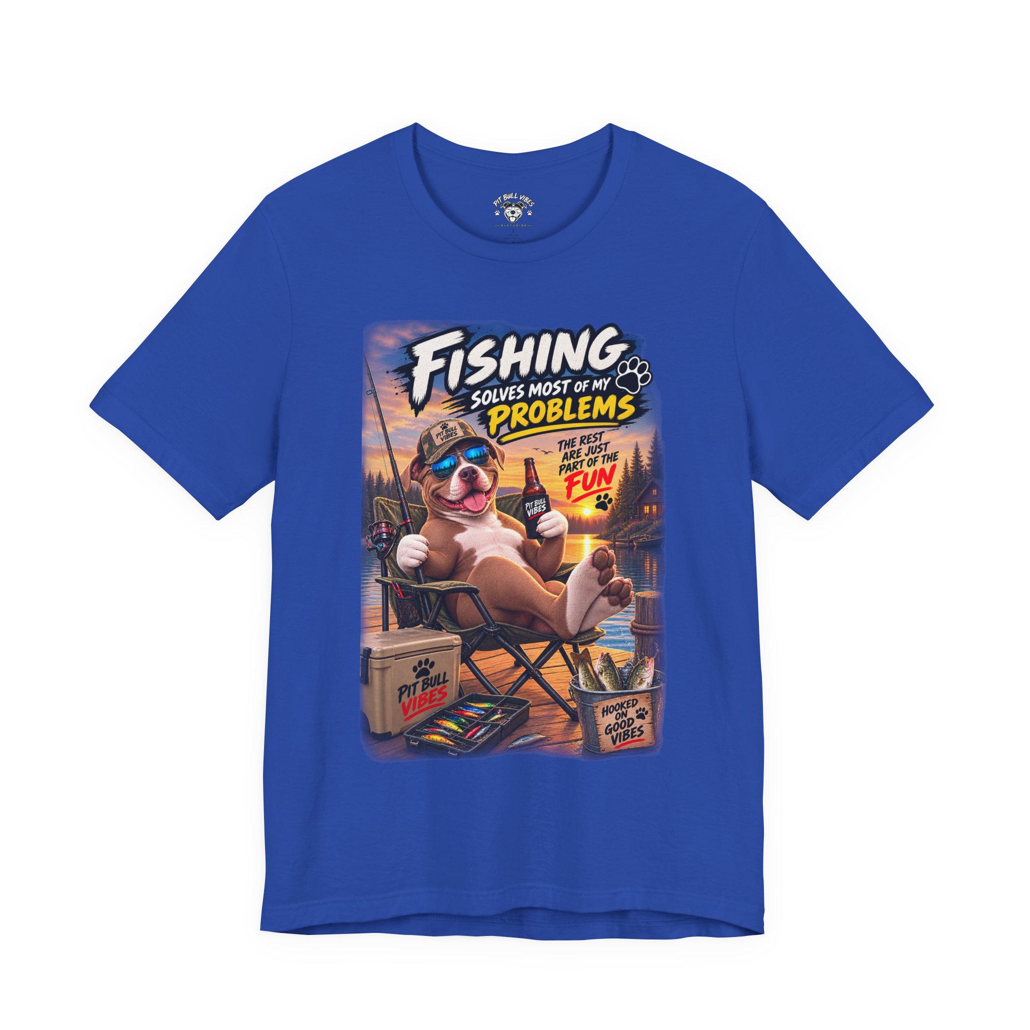Fishing Solves Most of My Problems T-Shirt — Funny Fishing Graphic Tee - Image 18
