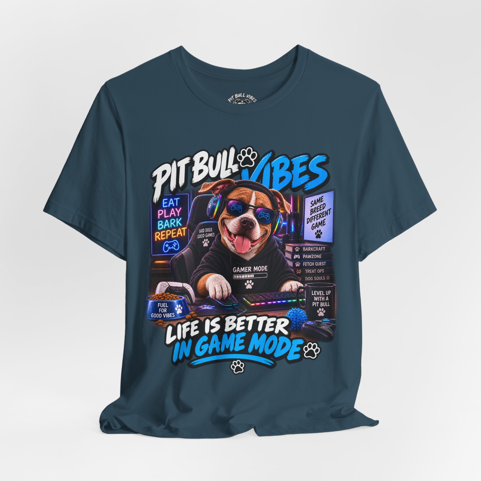 Pitbull Vibes Gamer Tee — "Life Is Better In Game Mode" - Image 24