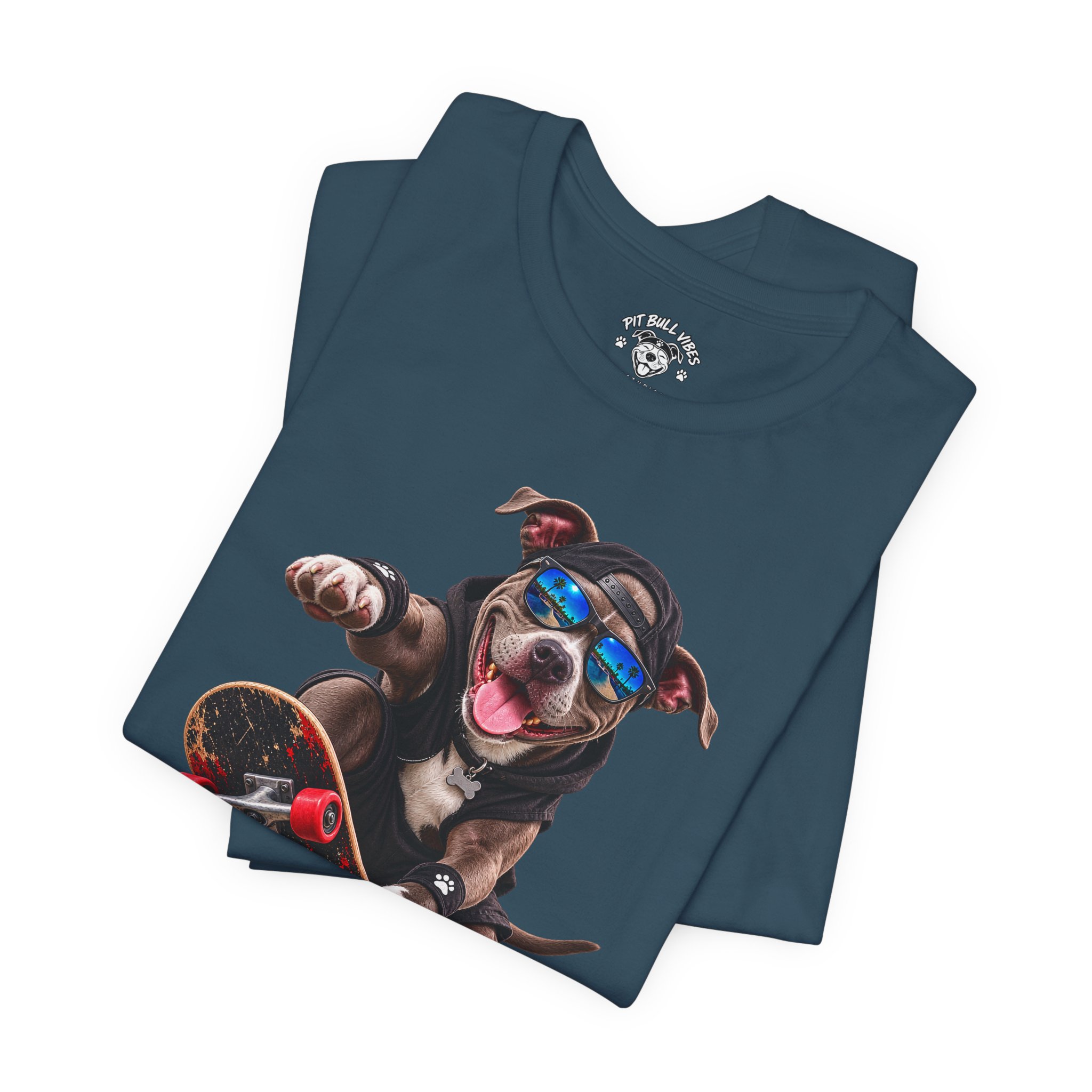 Skateboarding Dog T-Shirt | Skate Pup Graphic Tee, Sunglasses Puppy - Image 21