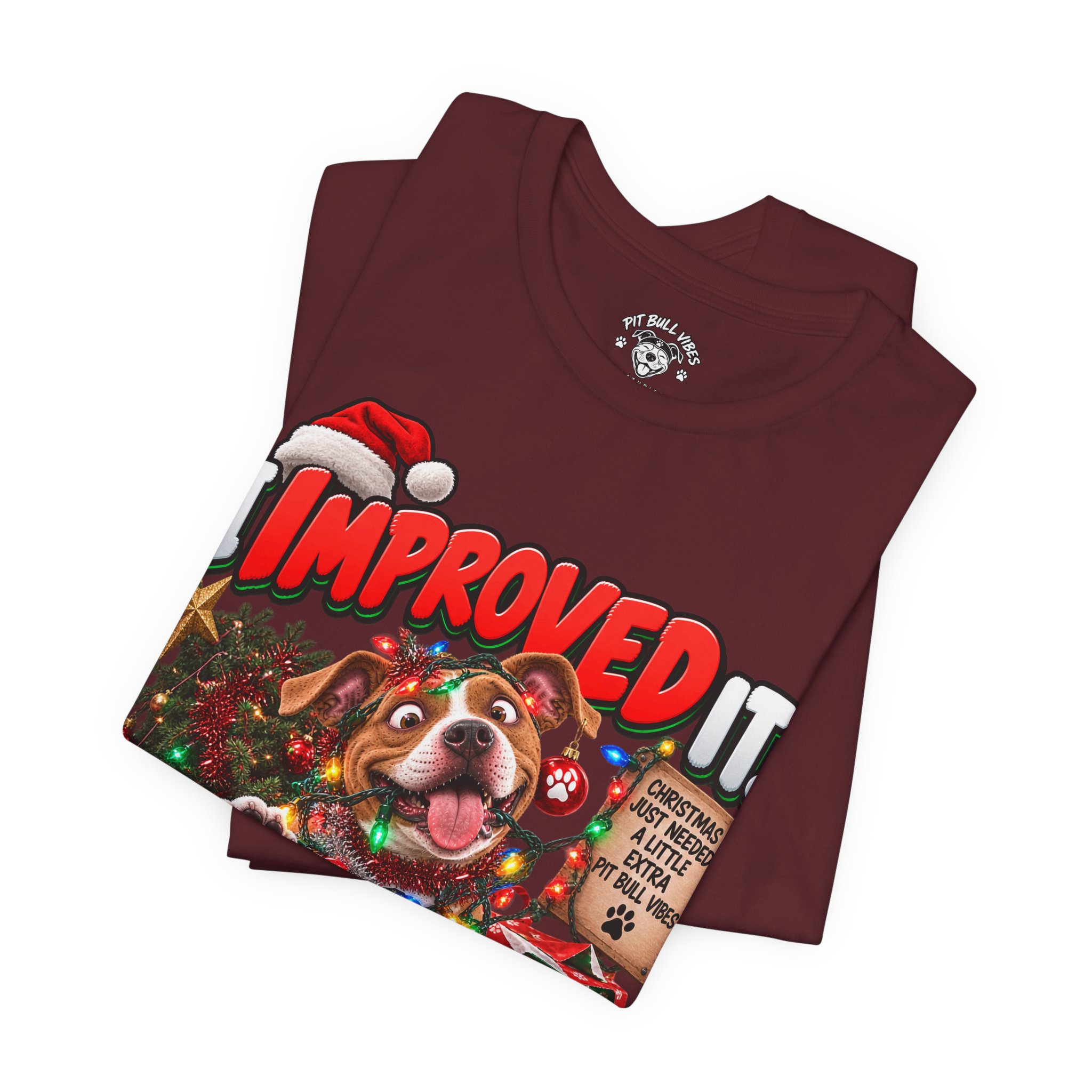 Holiday Dog T‑Shirt “I Improved It” Christmas Puppy Tee - Image 31