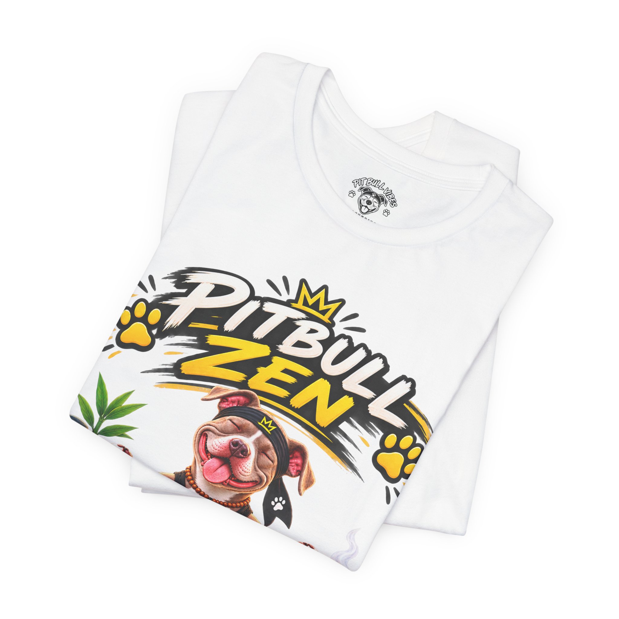 Pitbull Zen T-Shirt - Cute Meditating Pitbull Graphic Tee - Image 3