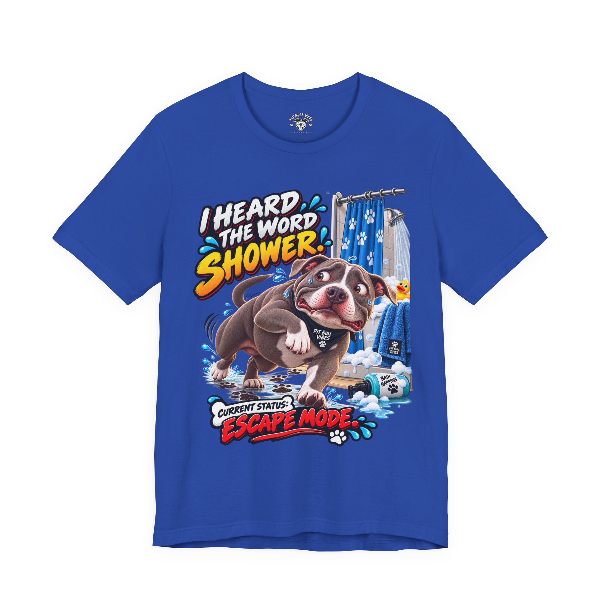 Funny Dog T‑Shirt — "I Heard the Word Shower" Escape Mode Graphic Tee - Image 21