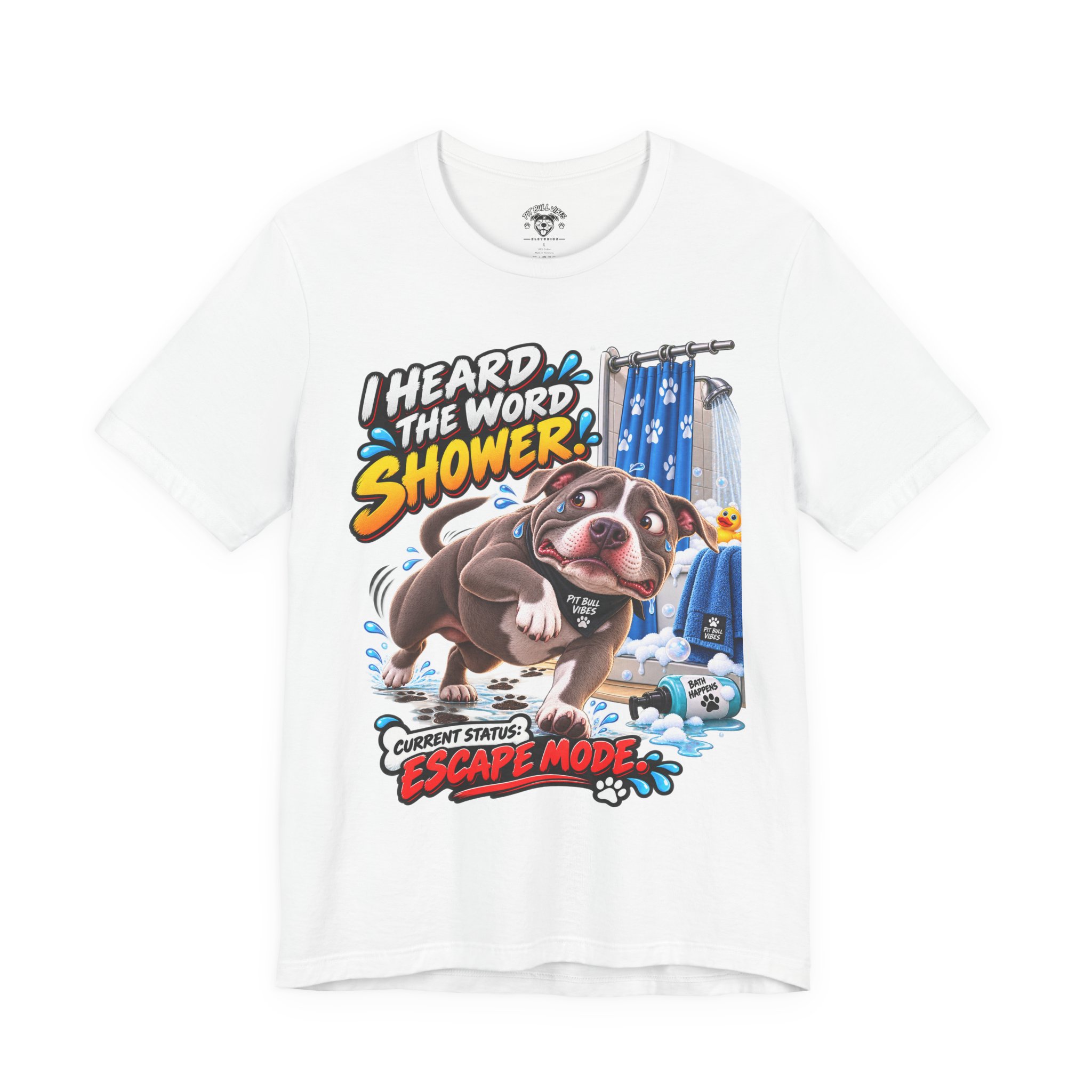 Funny Dog T‑Shirt — "I Heard the Word Shower" Escape Mode Graphic Tee - Image 5