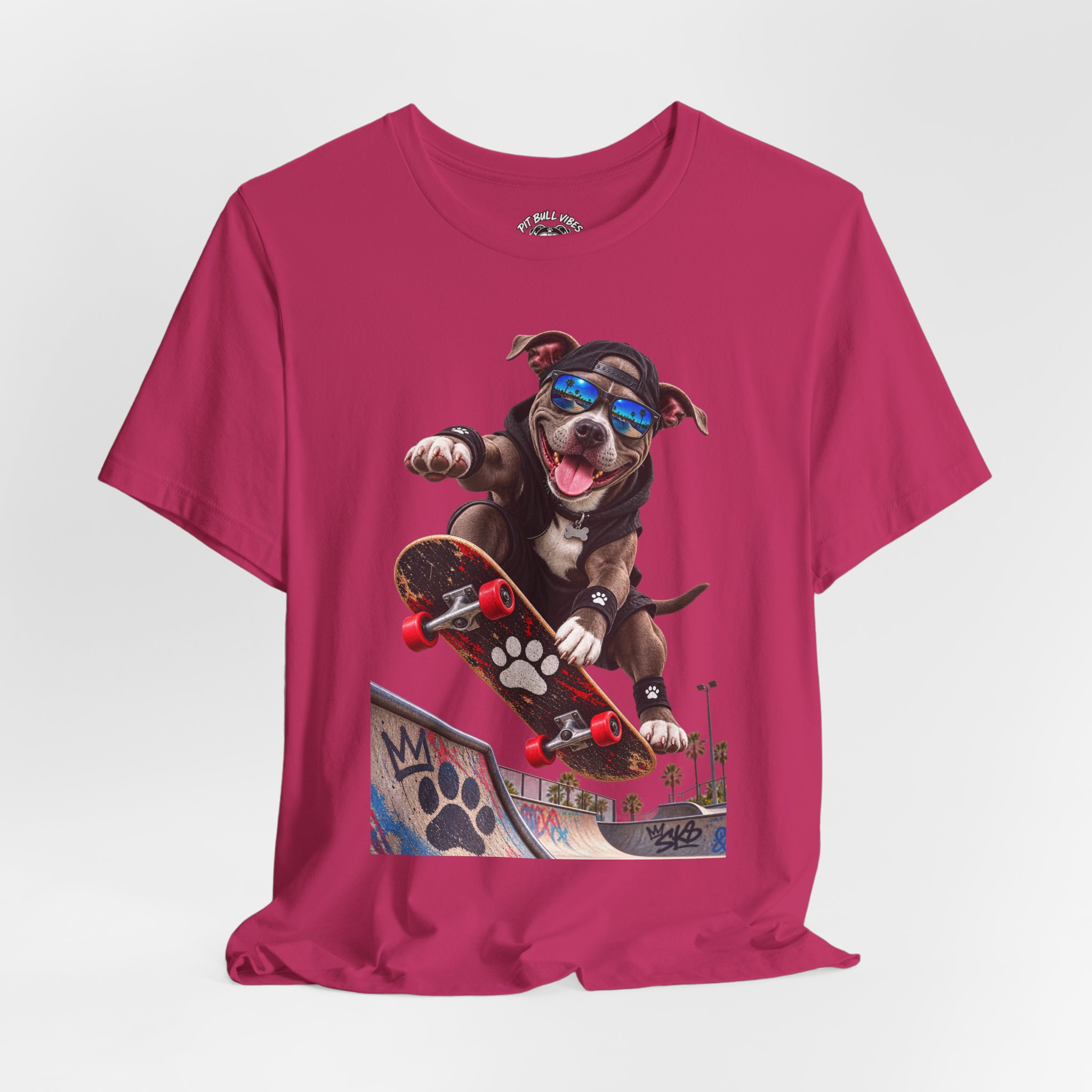 Skateboarding Dog T-Shirt | Skate Pup Graphic Tee, Sunglasses Puppy - Image 36