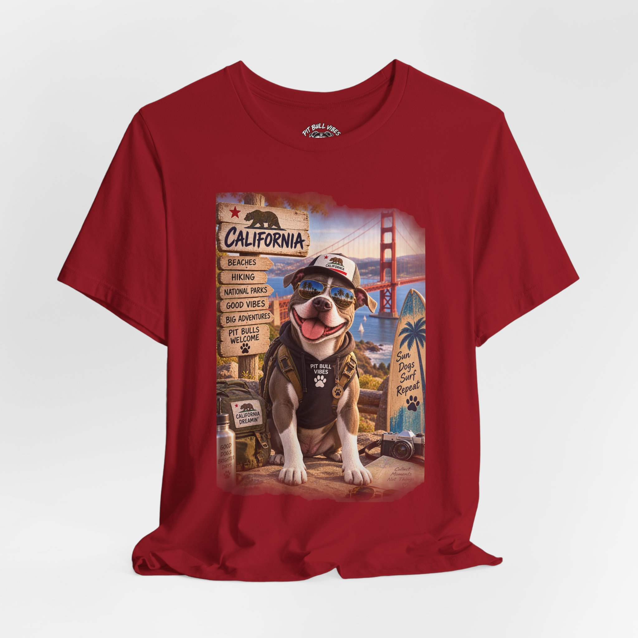 California Pup Graphic Tee — Cute Dog Golden Gate Souvenir T-Shirt - Image 40