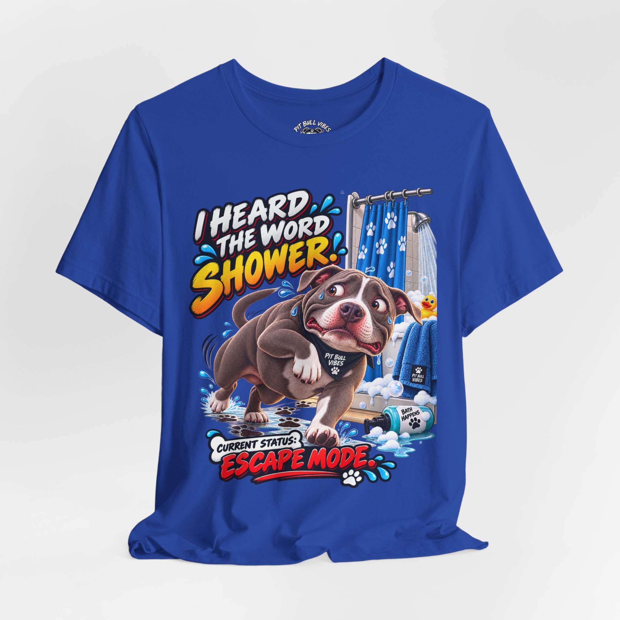 Funny Dog T‑Shirt — "I Heard the Word Shower" Escape Mode Graphic Tee - Image 24