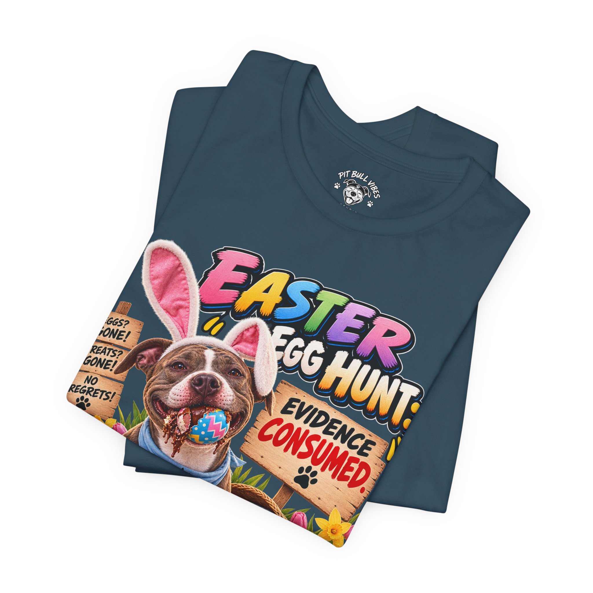 Easter Egg Hunt Dog T-Shirt — “Evidence Consumed” Cute Puppy Easter Tee - Image 27