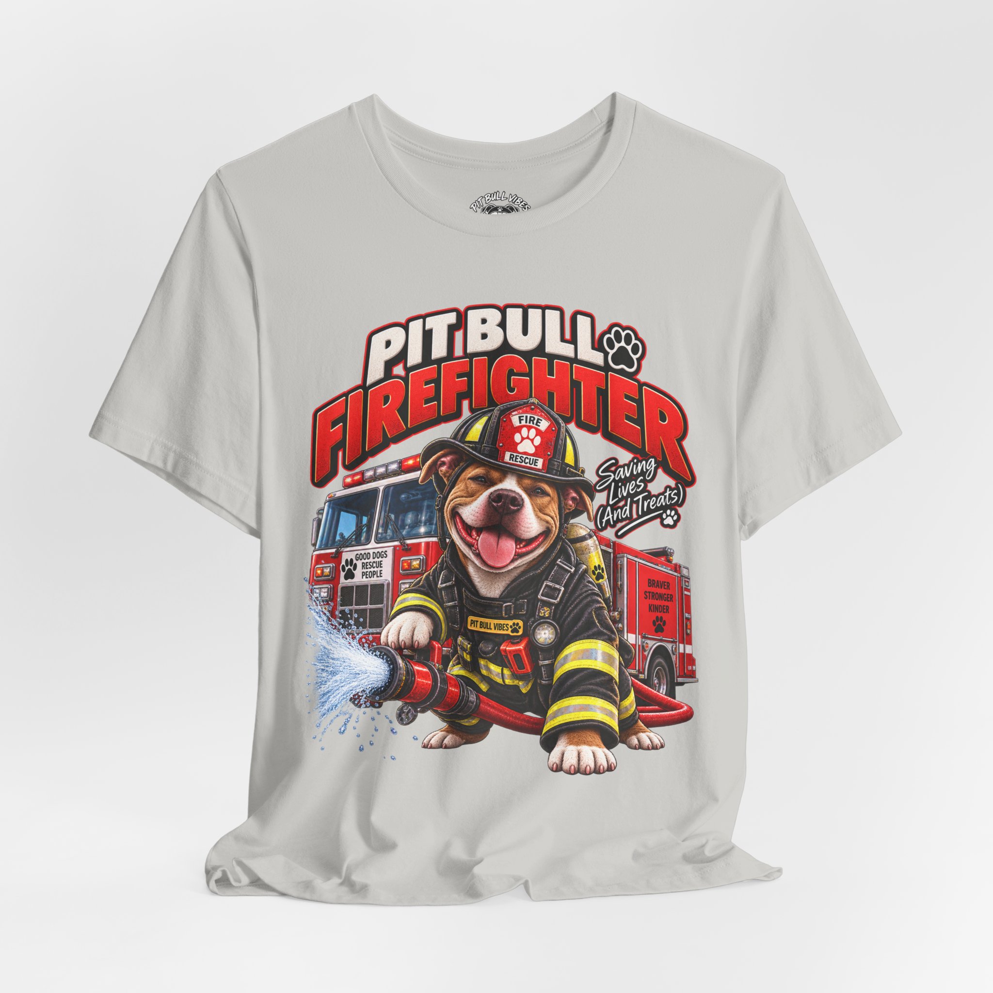 Pitbull Firefighter T-Shirt – Cute Firehouse Dog Tee for Firefighters & Dog Lovers - Image 16