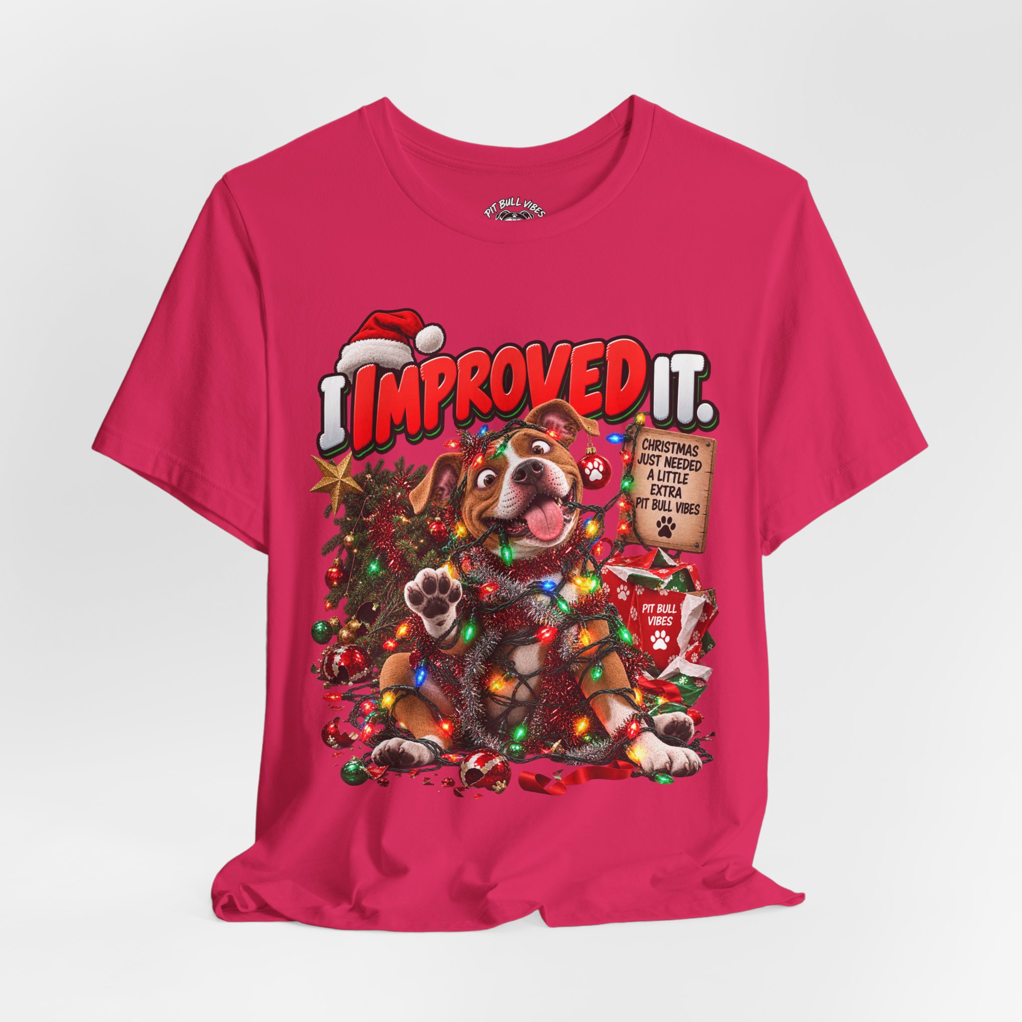 Holiday Dog T‑Shirt “I Improved It” Christmas Puppy Tee - Image 28
