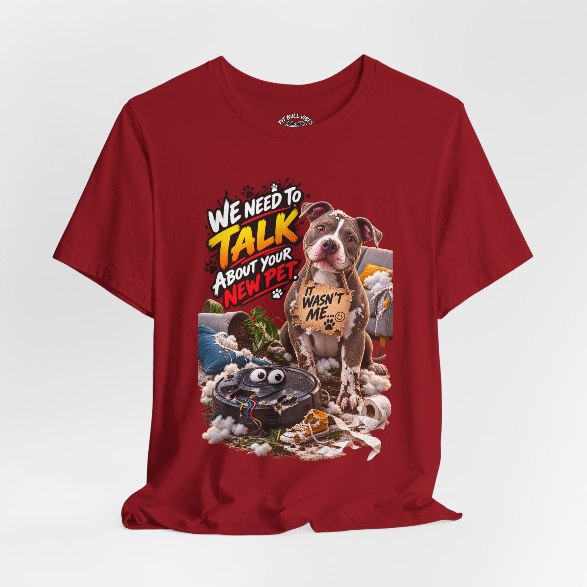 Dog and Irobot Graphic Tee - "We Need to Talk About Your New Pet" T-Shirt - Image 36