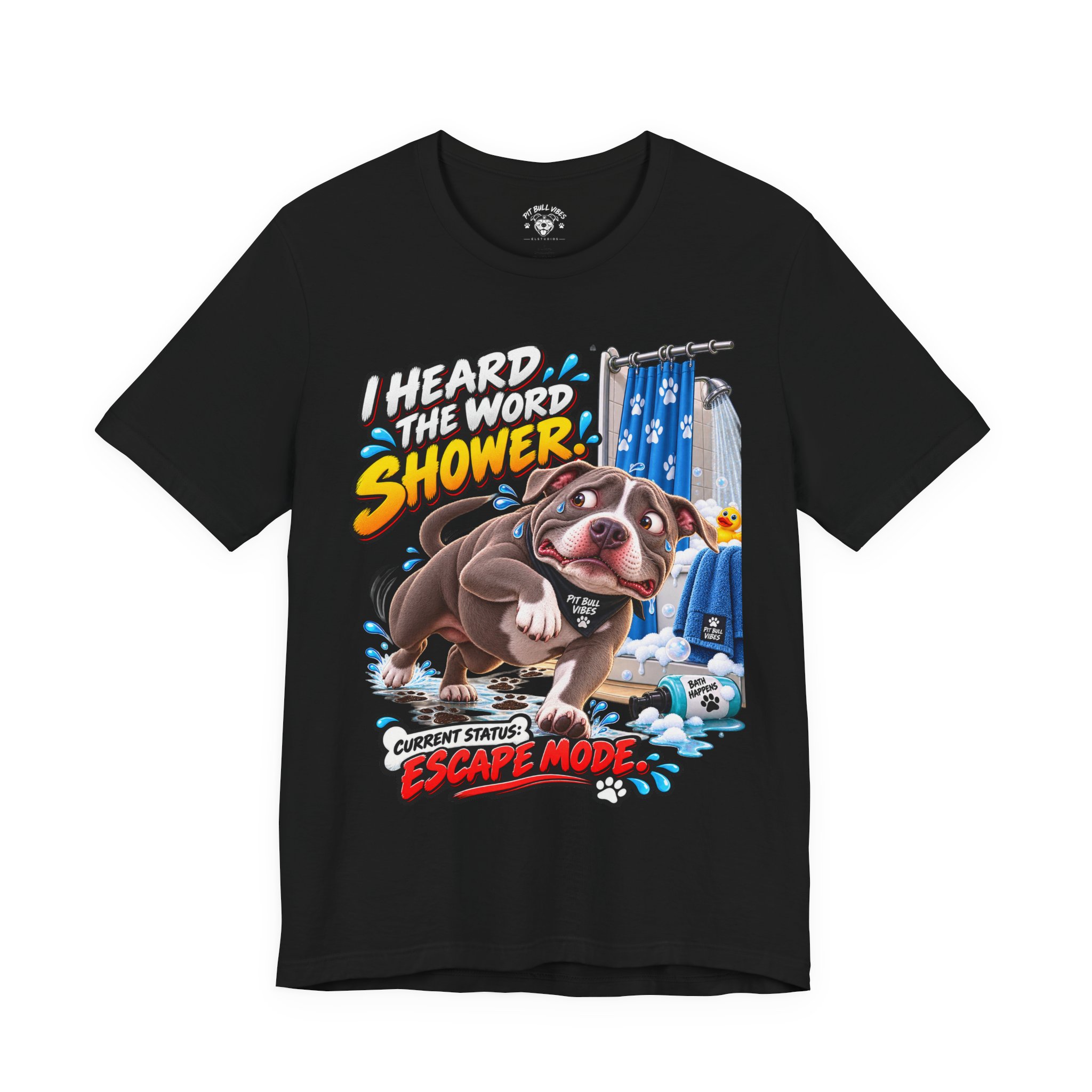 Funny Dog T‑Shirt — "I Heard the Word Shower" Escape Mode Graphic Tee - Image 13