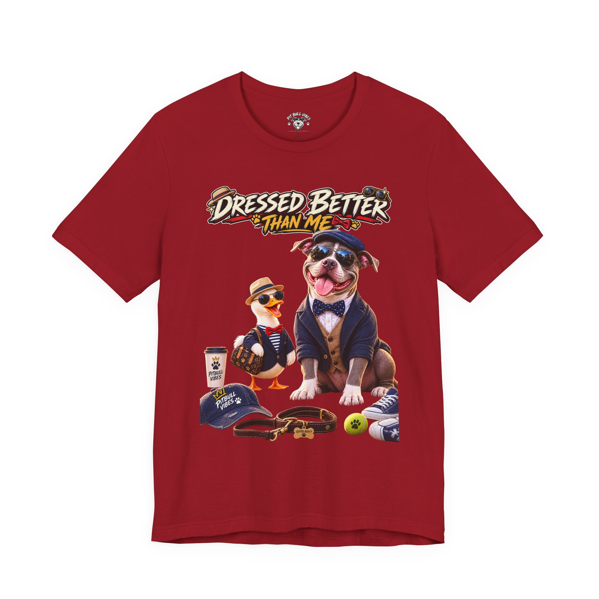 Graphic Tee - "Dressed Better Than Me" Funny Dog & Duck Outfit Design - Image 2