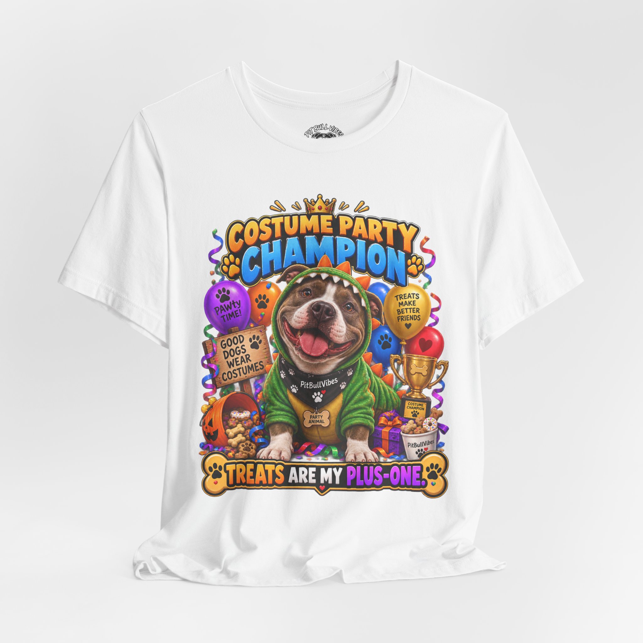Costume Party Champion Dog T-Shirt — "Treats Are My Plus-One" - Image 8