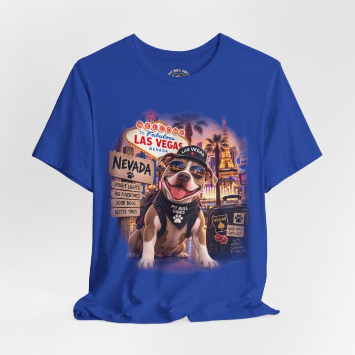 Las Vegas Pitbull T-Shirt — Cute Tourist Pup in Vegas Design