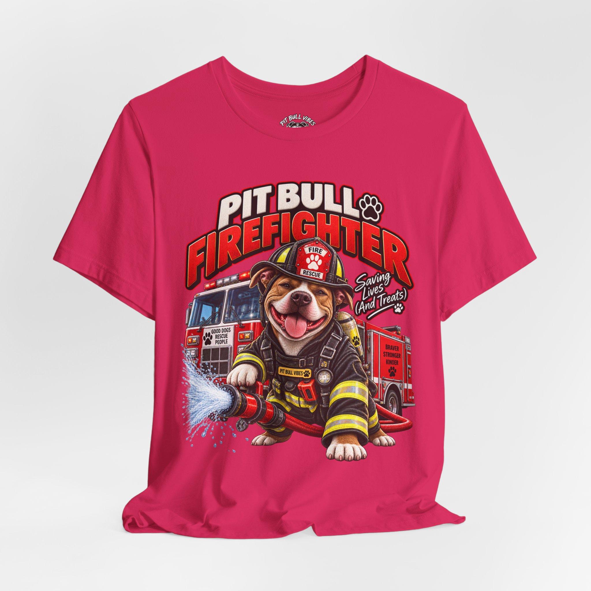 Pitbull Firefighter T-Shirt – Cute Firehouse Dog Tee for Firefighters & Dog Lovers - Image 28