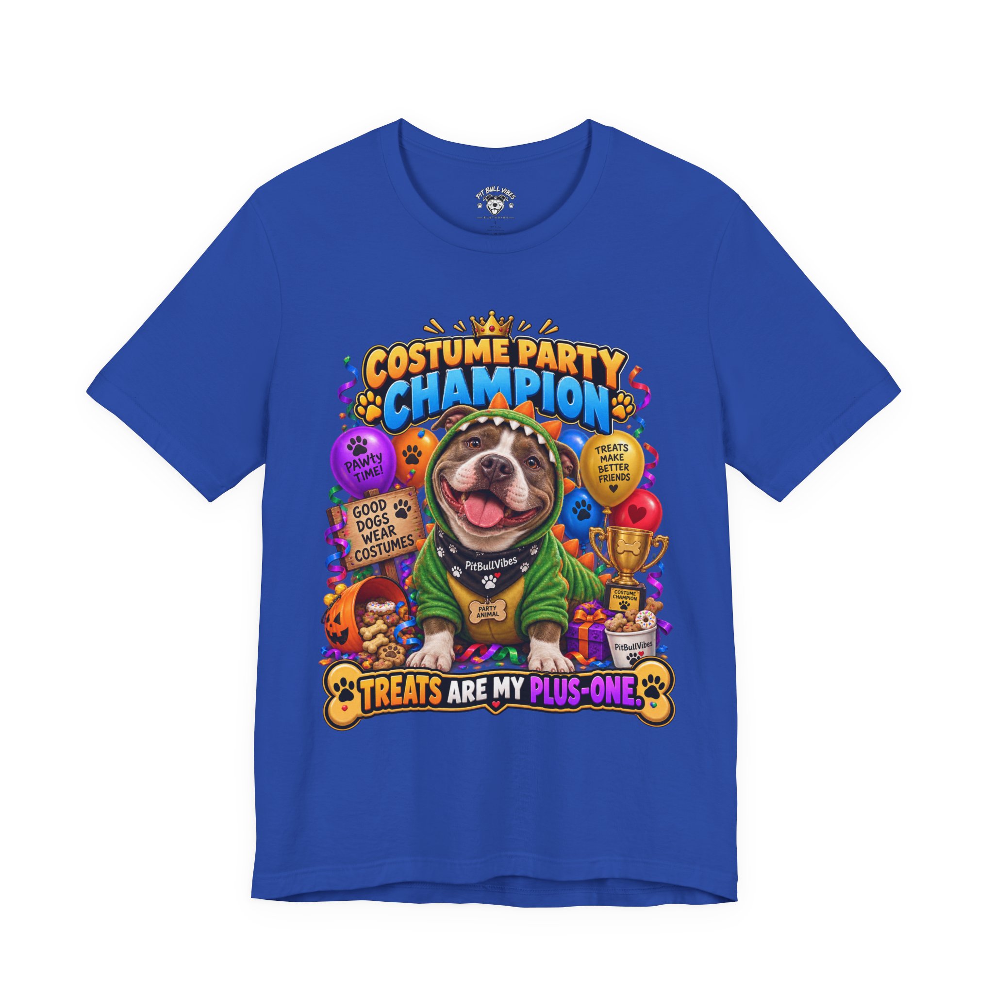 Costume Party Champion Dog T-Shirt — "Treats Are My Plus-One" - Image 21