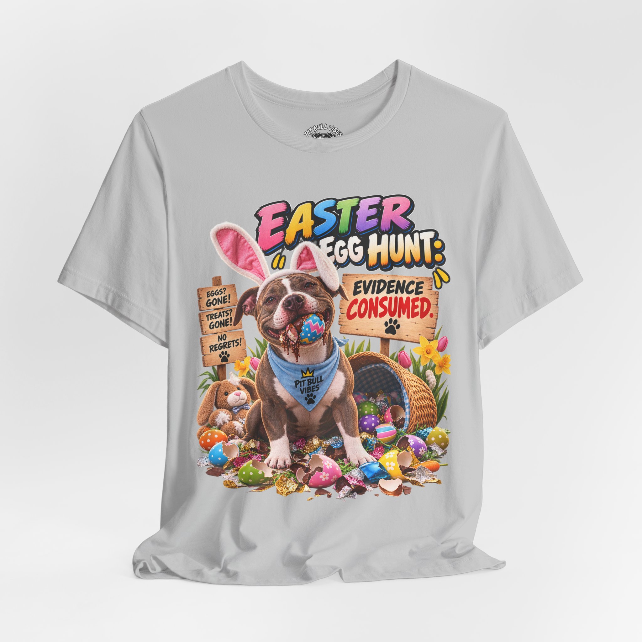 Easter Egg Hunt Dog T-Shirt — “Evidence Consumed” Cute Puppy Easter Tee - Image 12