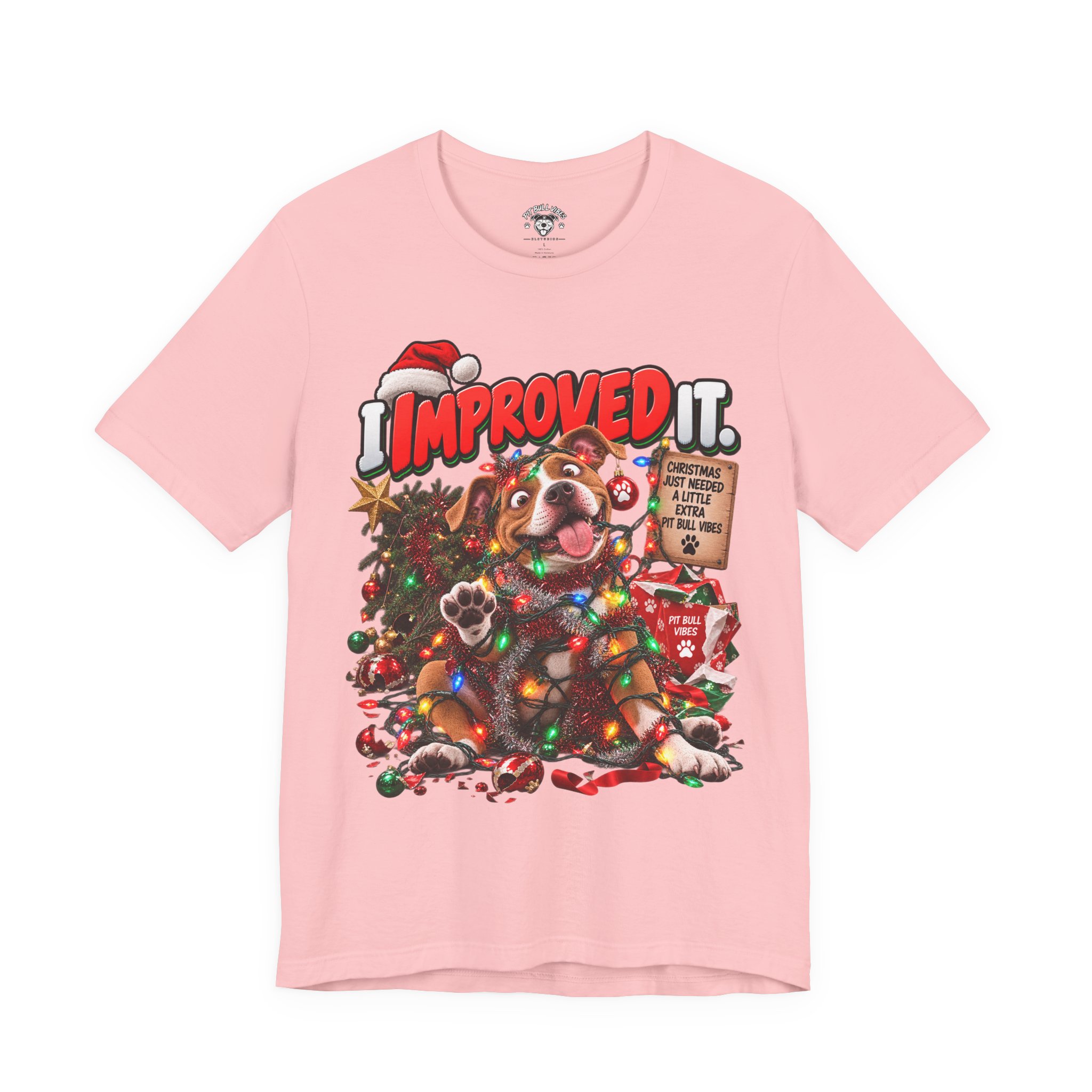 Holiday Dog T‑Shirt “I Improved It” Christmas Puppy Tee - Image 33