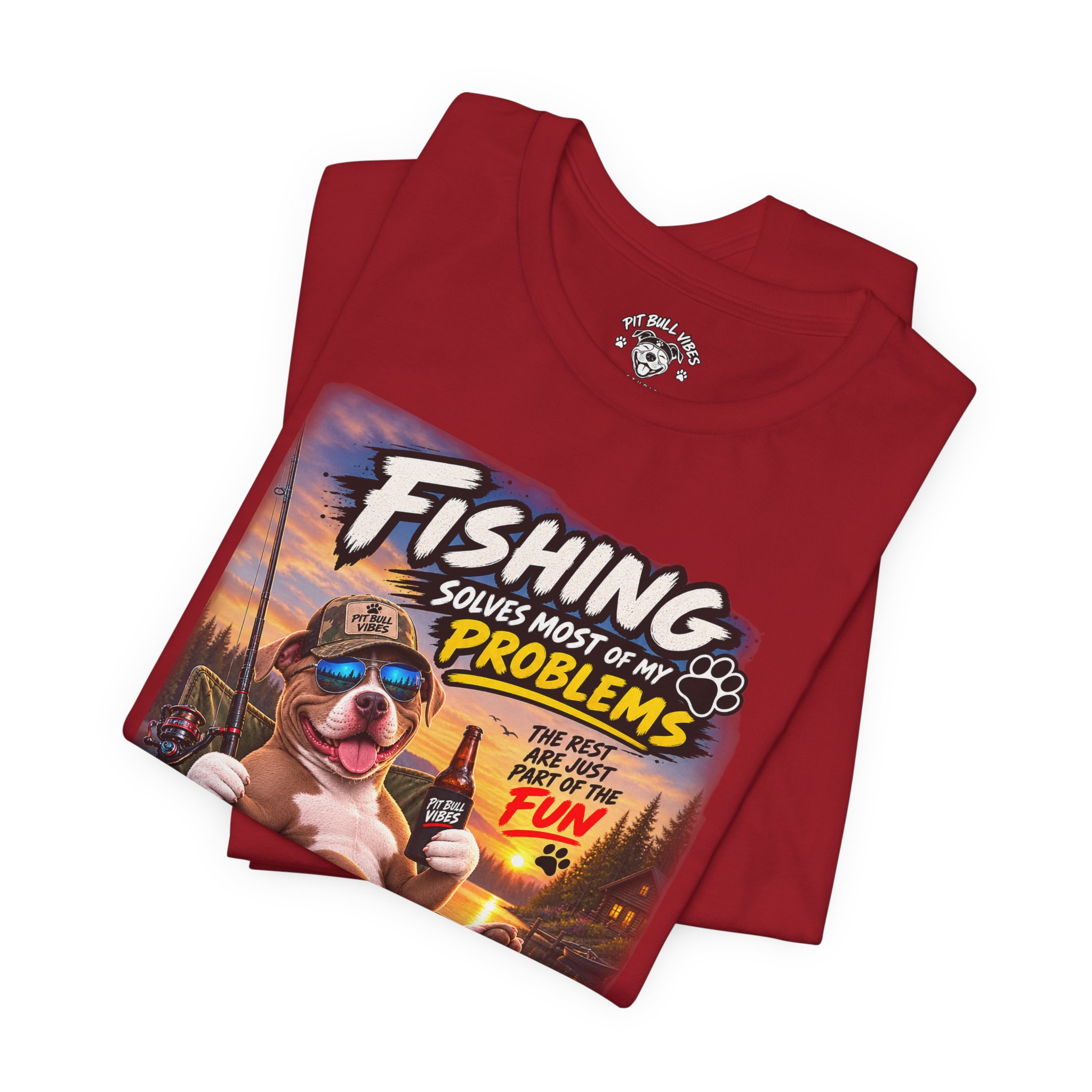 Fishing Solves Most of My Problems T-Shirt — Funny Fishing Graphic Tee - Image 39
