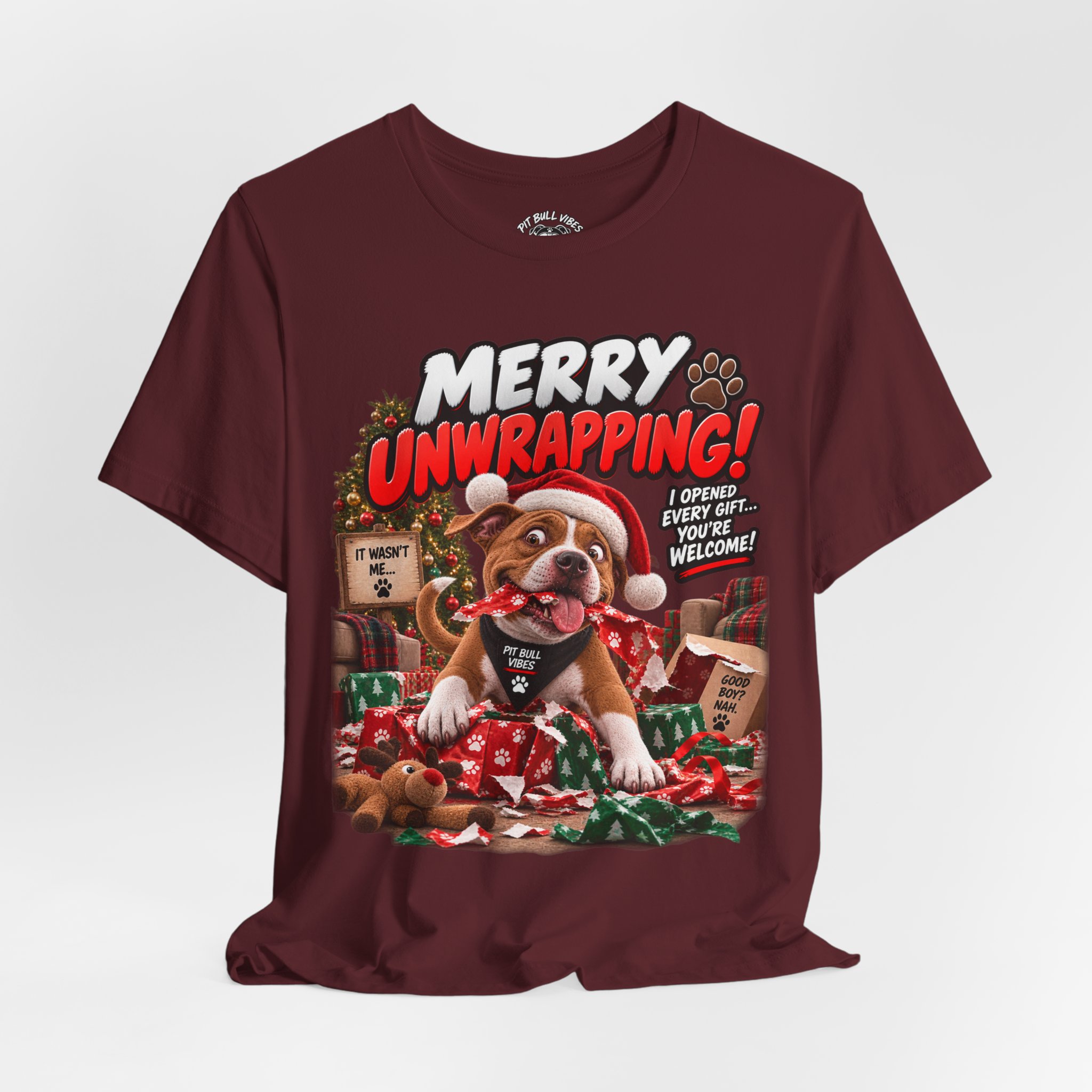 Merry Unwrapping! Christmas Dog T-Shirt — Funny Holiday Puppy Gift - Image 32