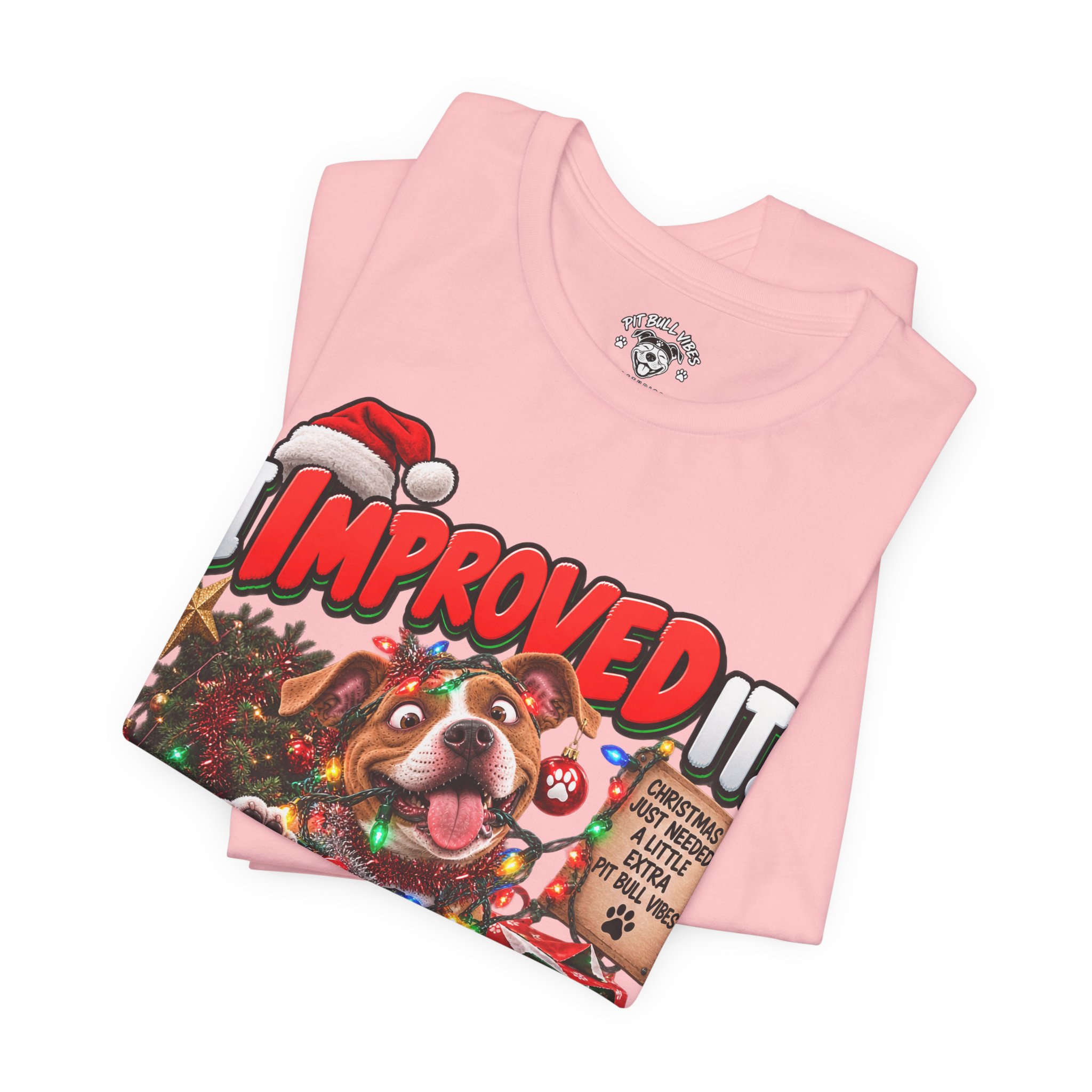 Holiday Dog T‑Shirt “I Improved It” Christmas Puppy Tee - Image 35