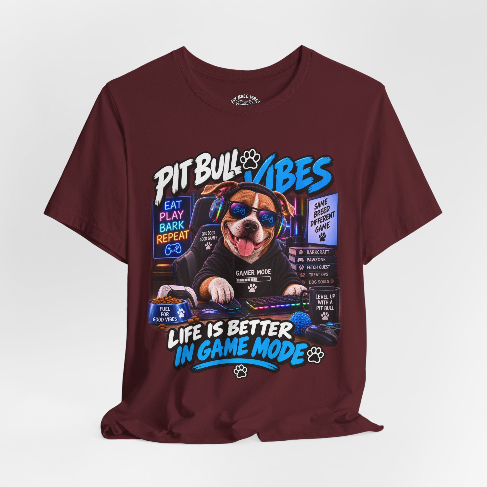 Pitbull Vibes Gamer Tee — "Life Is Better In Game Mode" - Image 32