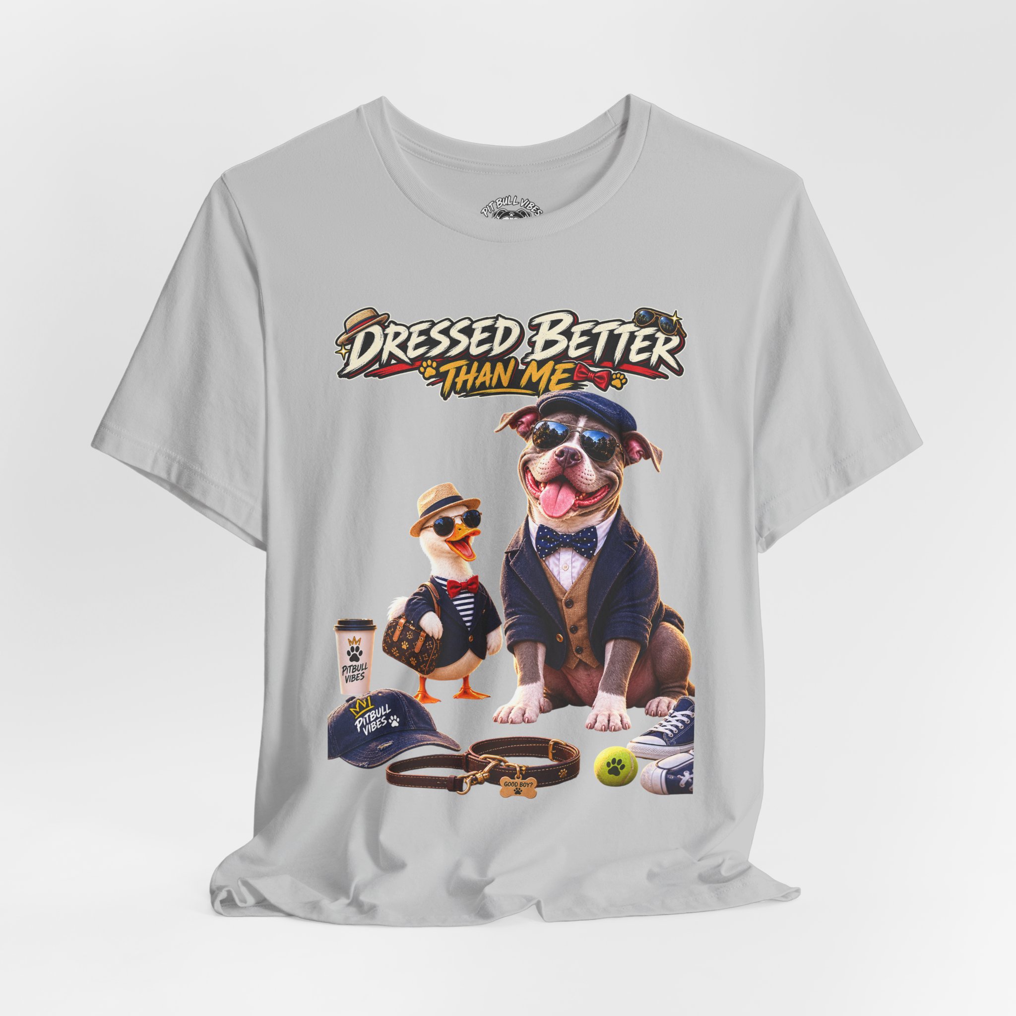 Graphic Tee - "Dressed Better Than Me" Funny Dog & Duck Outfit Design - Image 12