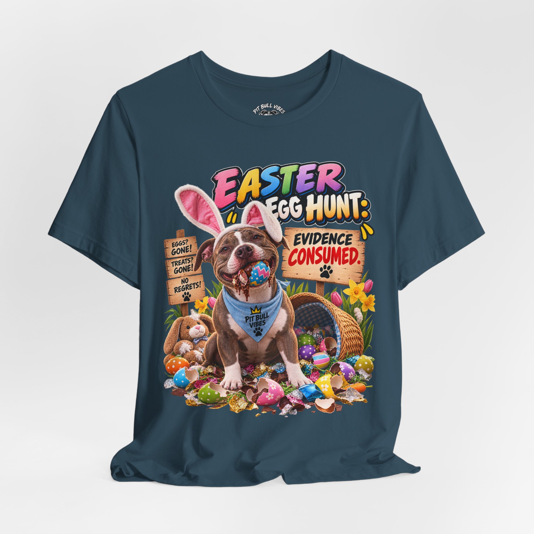 Easter Egg Hunt Dog T-Shirt — “Evidence Consumed” Cute Puppy Easter Tee - Image 28