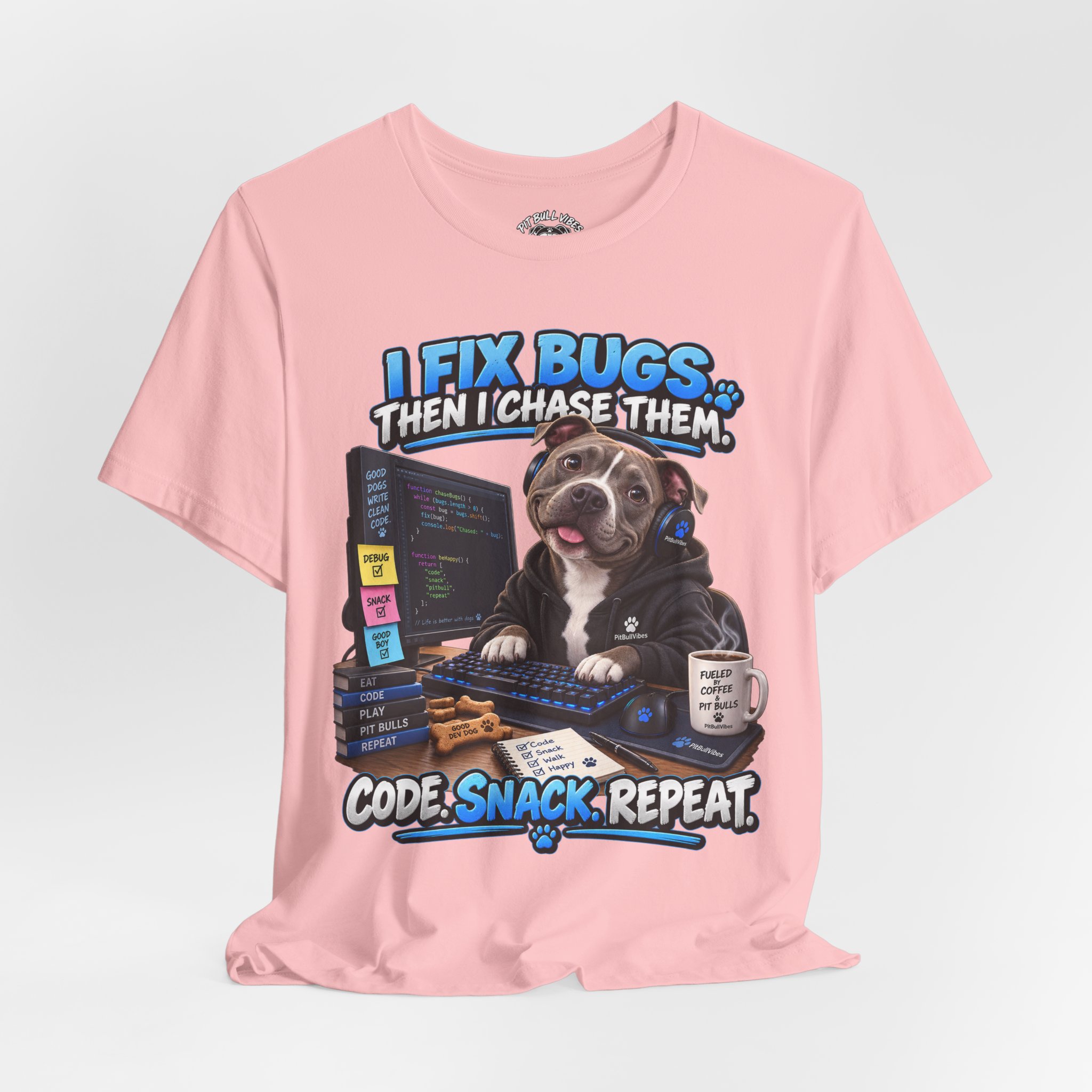 Bug-Fixing Coder Tee — "I Fix Bugs Then I Chase Them" Cute Dog Programmer T-Shirt - Image 36
