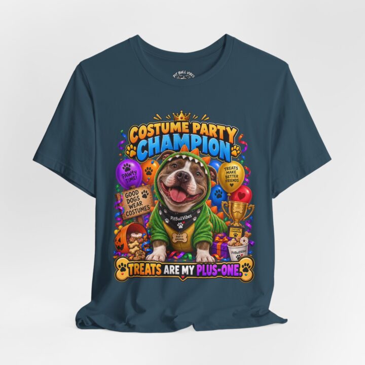 Costume Party Champion Dog T-Shirt — "Treats Are My Plus-One"