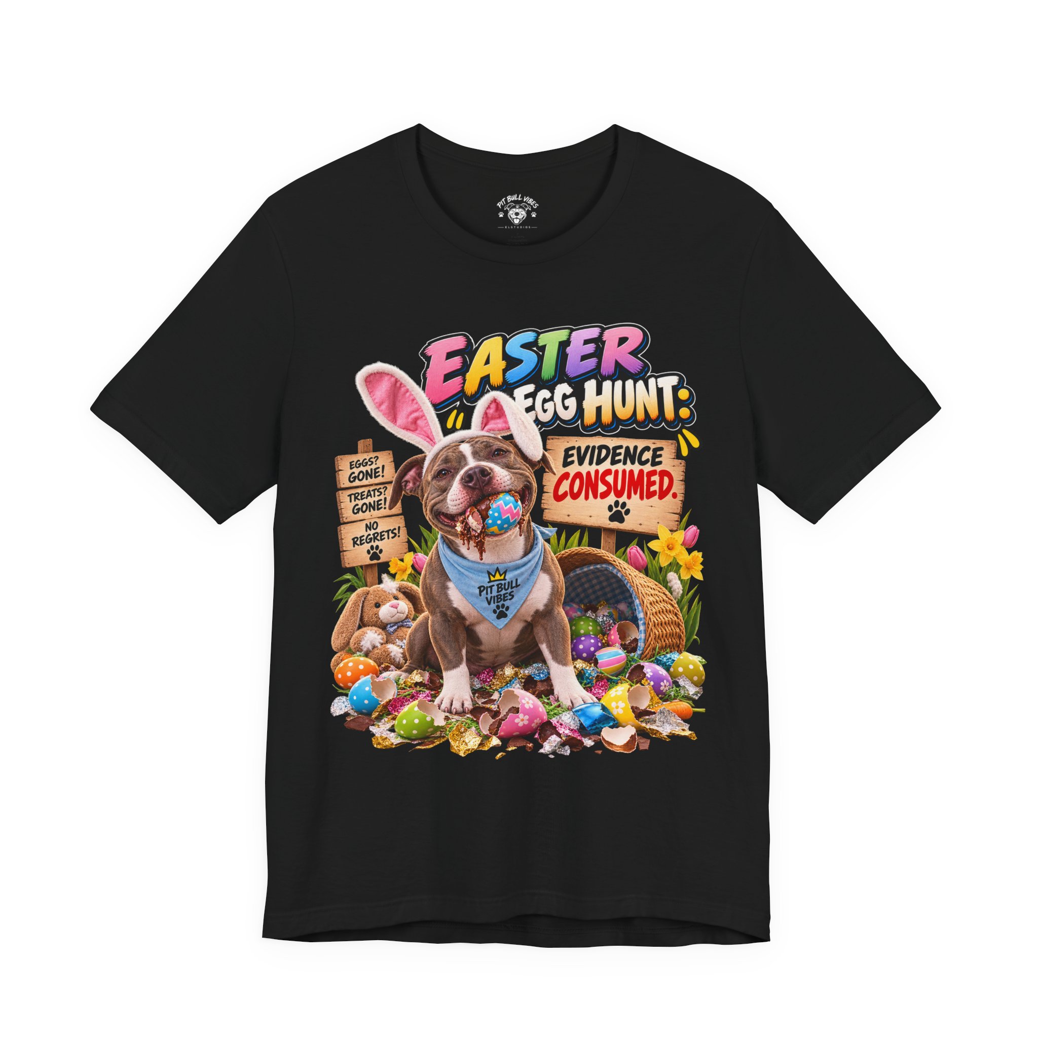 Easter Egg Hunt Dog T-Shirt — “Evidence Consumed” Cute Puppy Easter Tee - Image 13