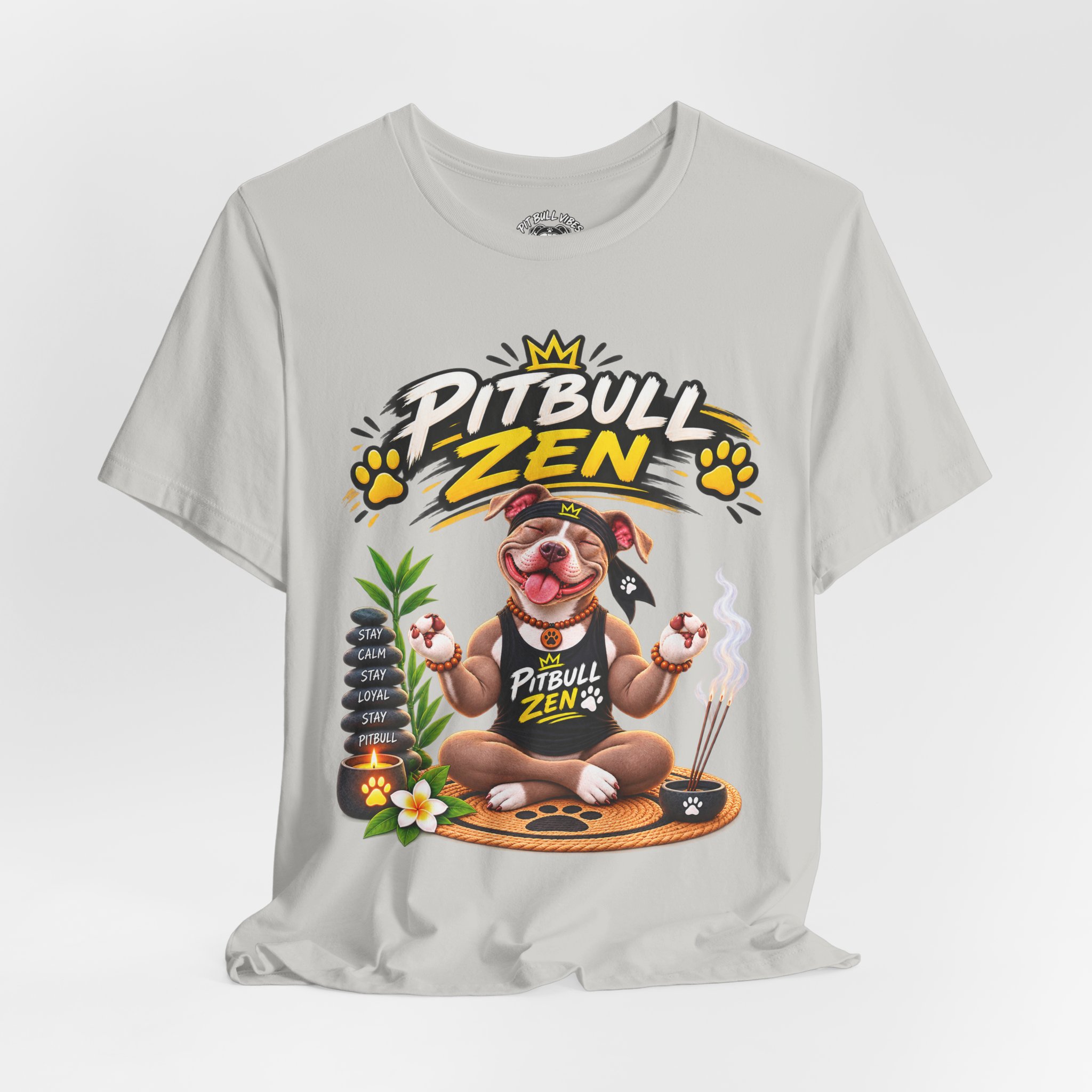 Pitbull Zen T-Shirt - Cute Meditating Pitbull Graphic Tee - Image 16