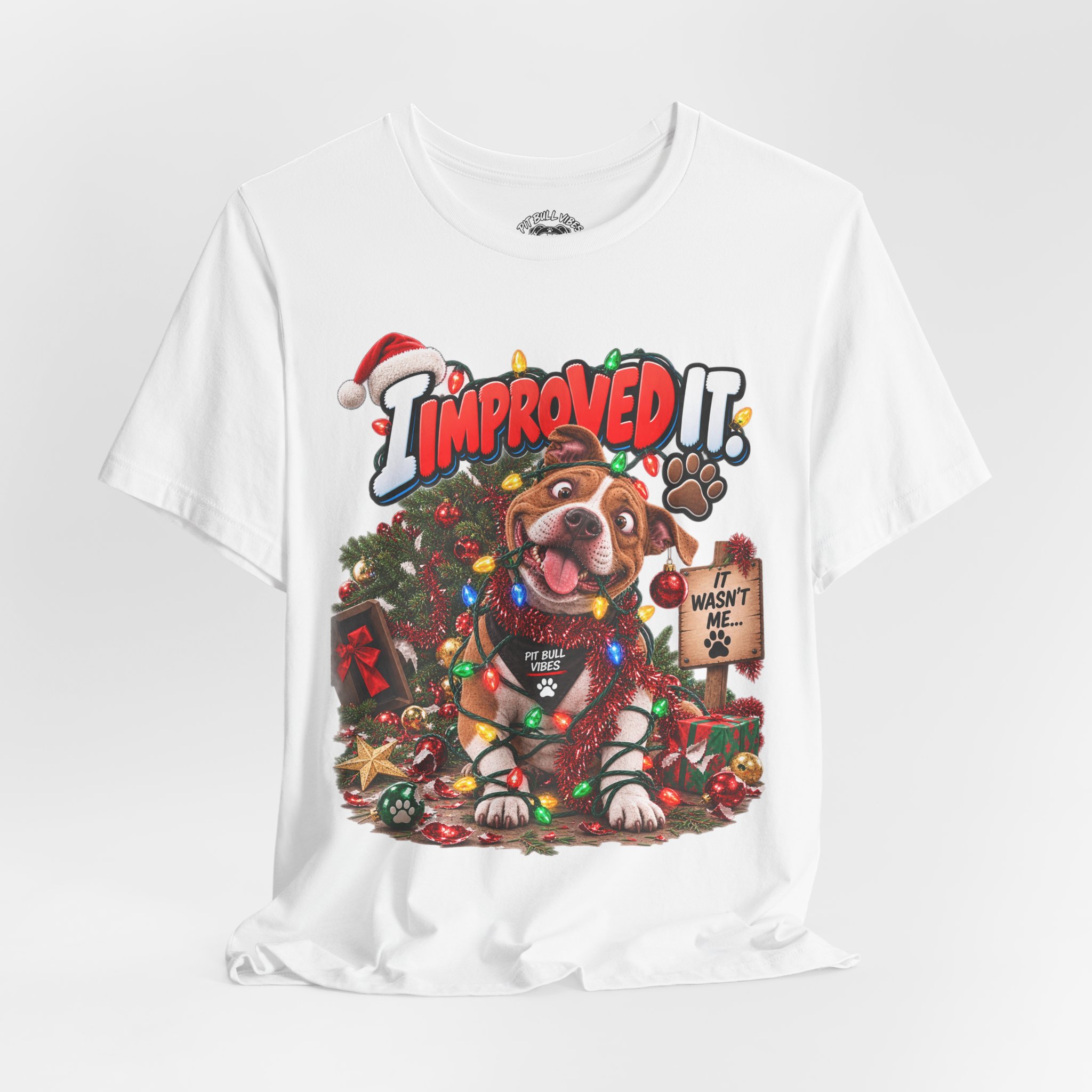 Christmas Dog T‑Shirt – "I Improved It" Funny Holiday Pet Tee - Image 8
