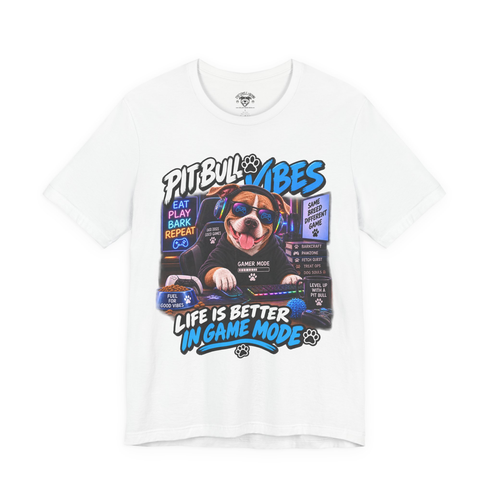 Pitbull Vibes Gamer Tee — "Life Is Better In Game Mode" - Image 5