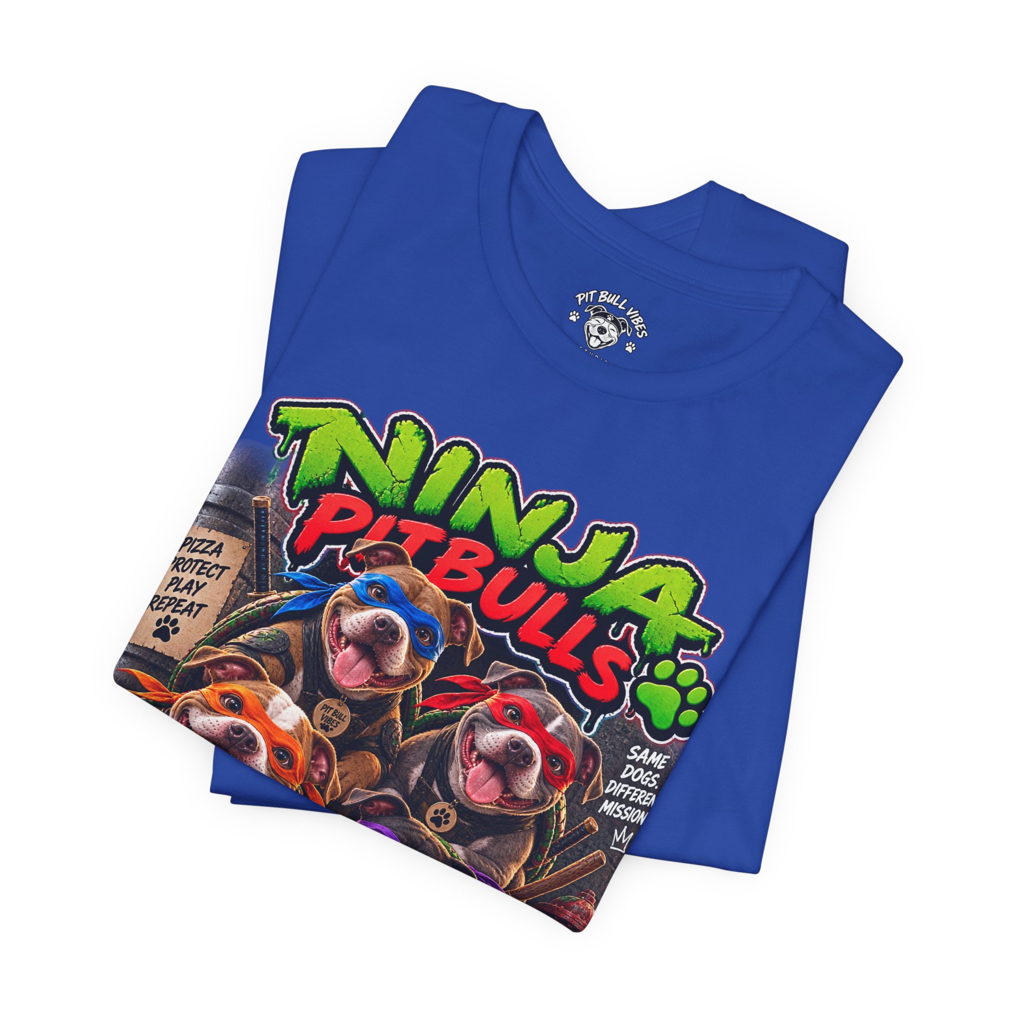 Ninja Pitbulls Graphic Tee — Cute Pitbull Dogs Street Art T-Shirt - Image 23