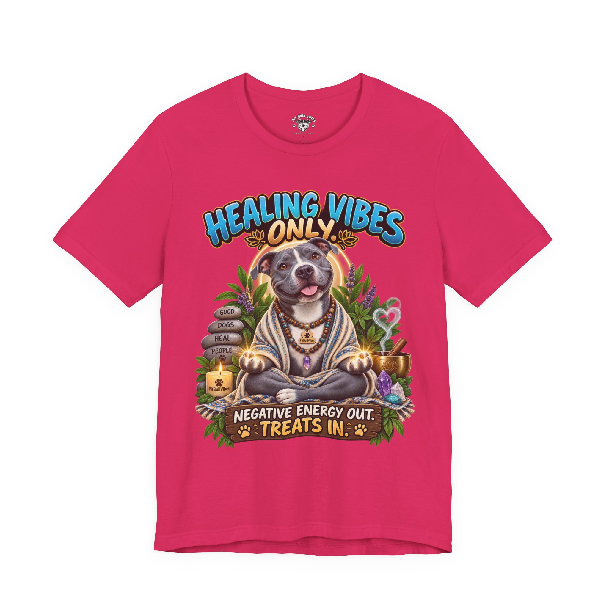 Healing Vibes Only Tee — "Negative Energy Out, Treats In" Dog Graphic T‑Shirt - Image 25