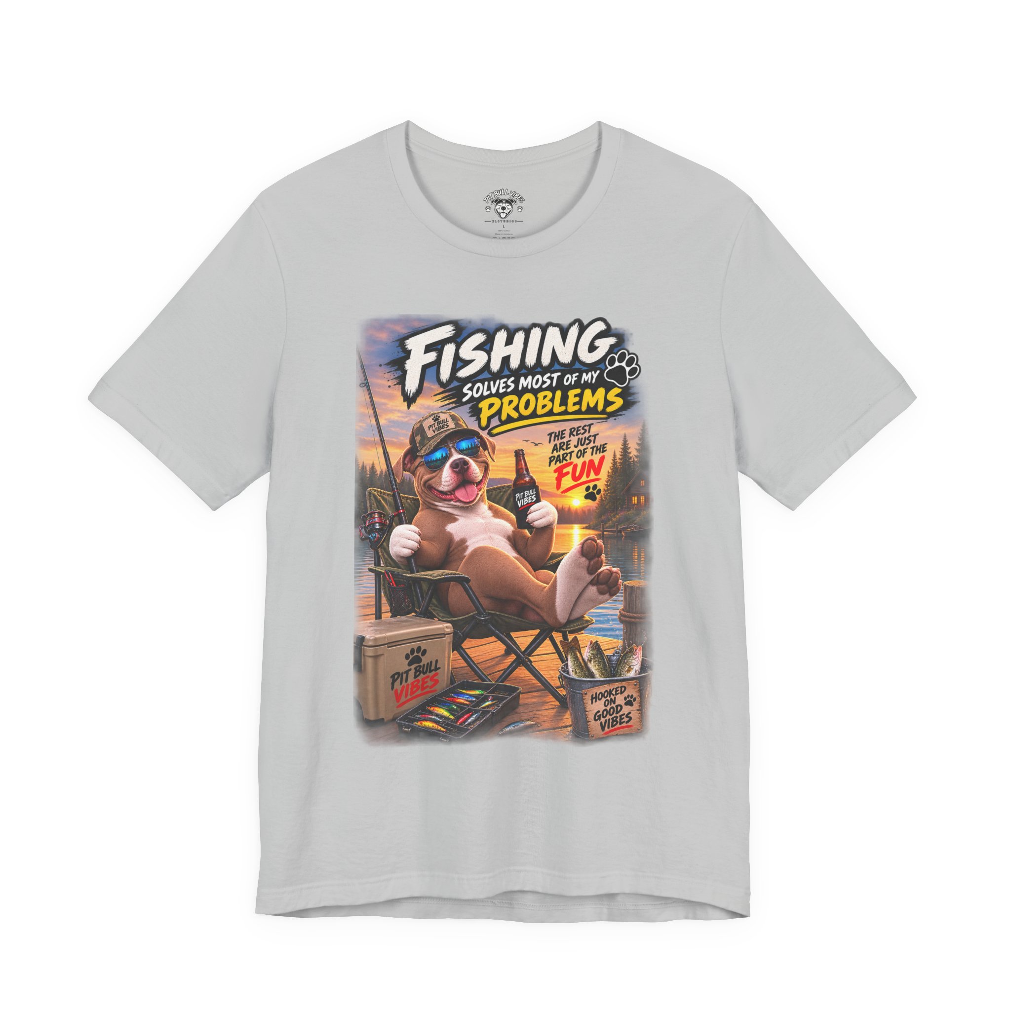 Fishing Solves Most of My Problems T-Shirt — Funny Fishing Graphic Tee - Image 21