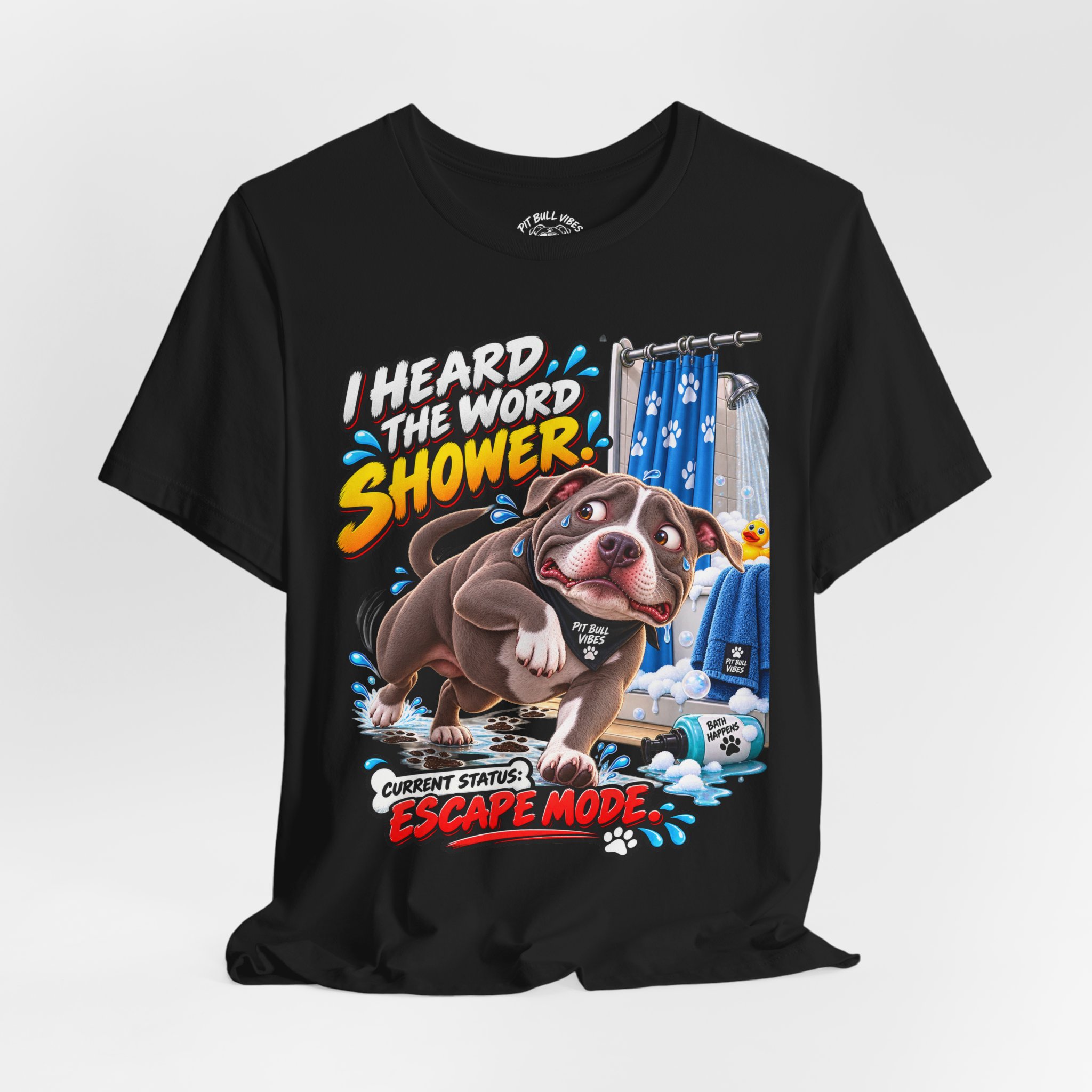Funny Dog T‑Shirt — "I Heard the Word Shower" Escape Mode Graphic Tee - Image 16