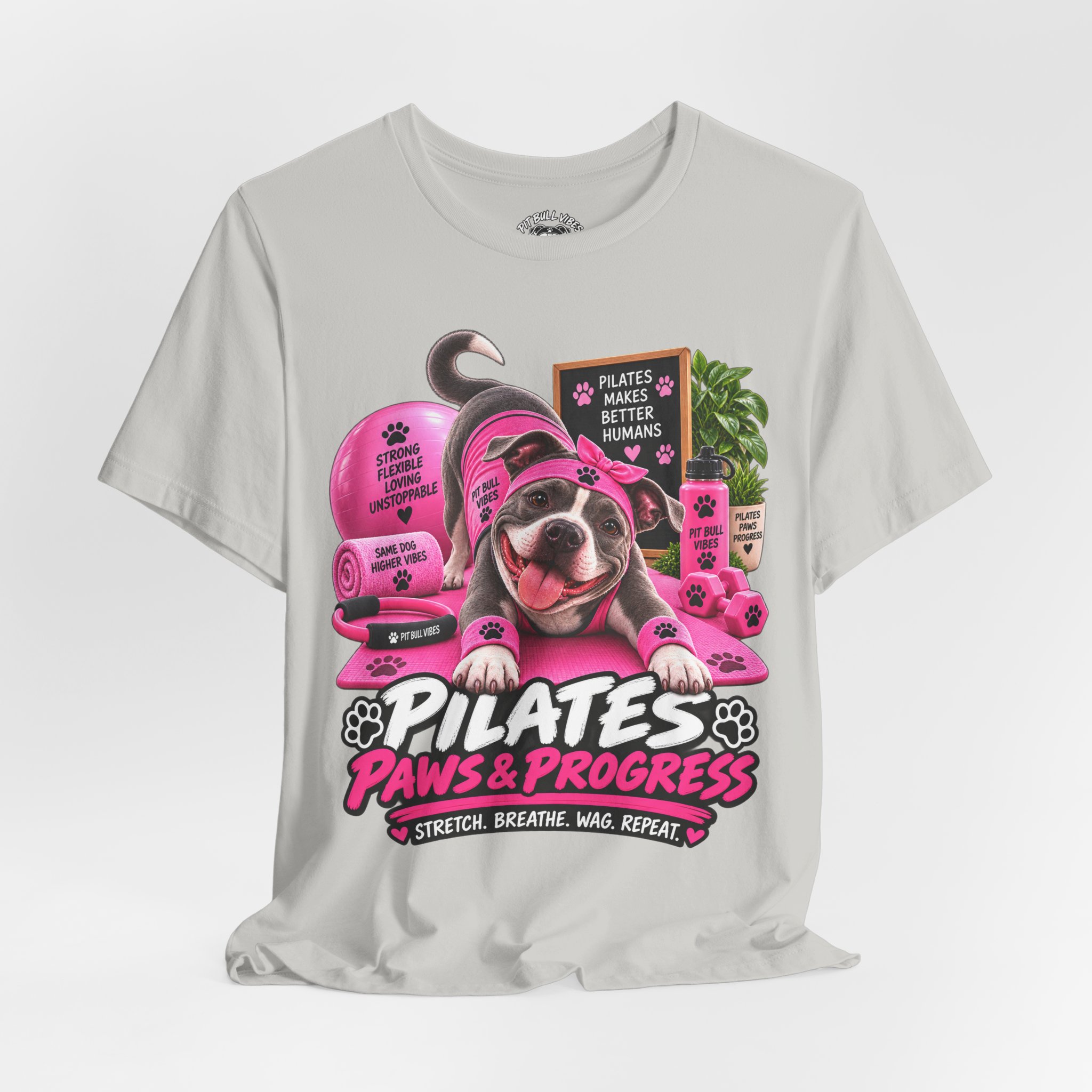 Pilates Paws & Progress T-Shirt — Cute Dog Yoga Pilates Tee (Stretch, Breathe, Wag, Repeat) - Image 20