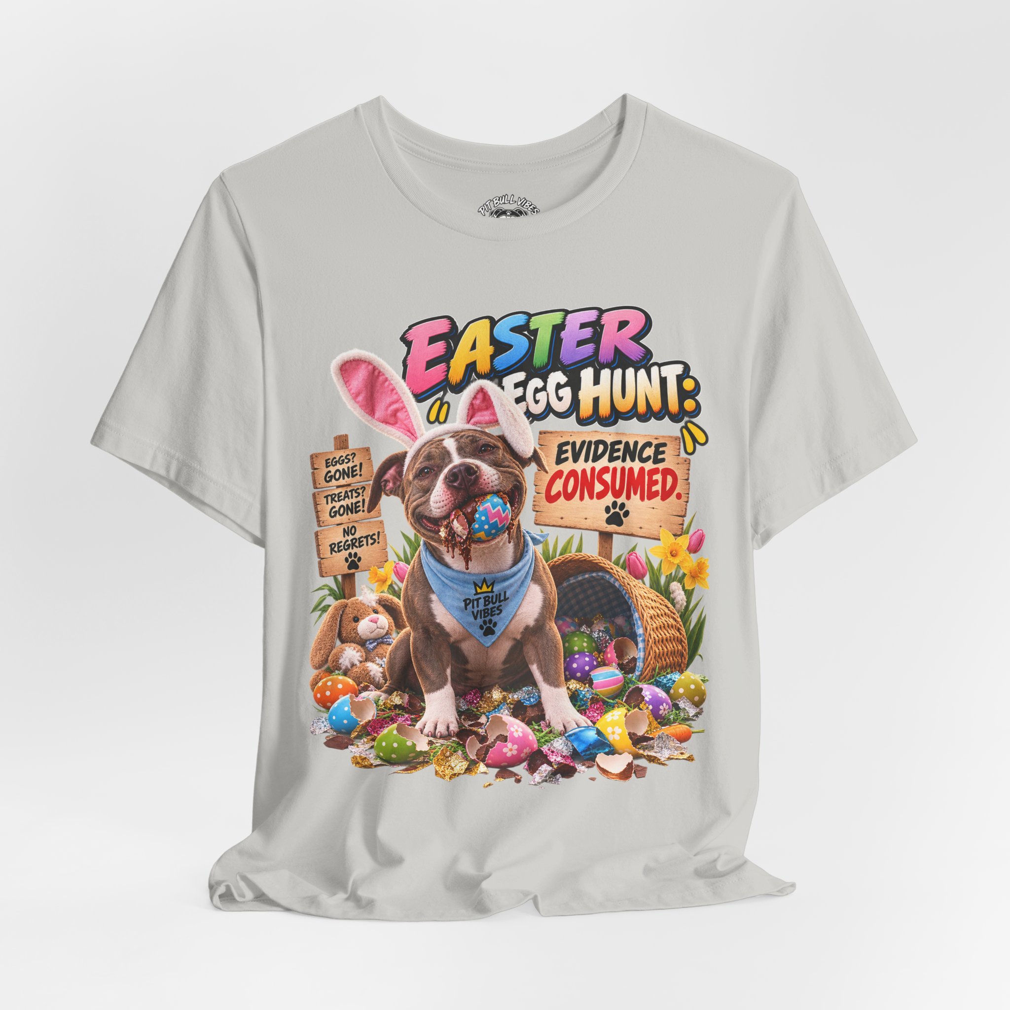 Easter Egg Hunt Dog T-Shirt — “Evidence Consumed” Cute Puppy Easter Tee - Image 20