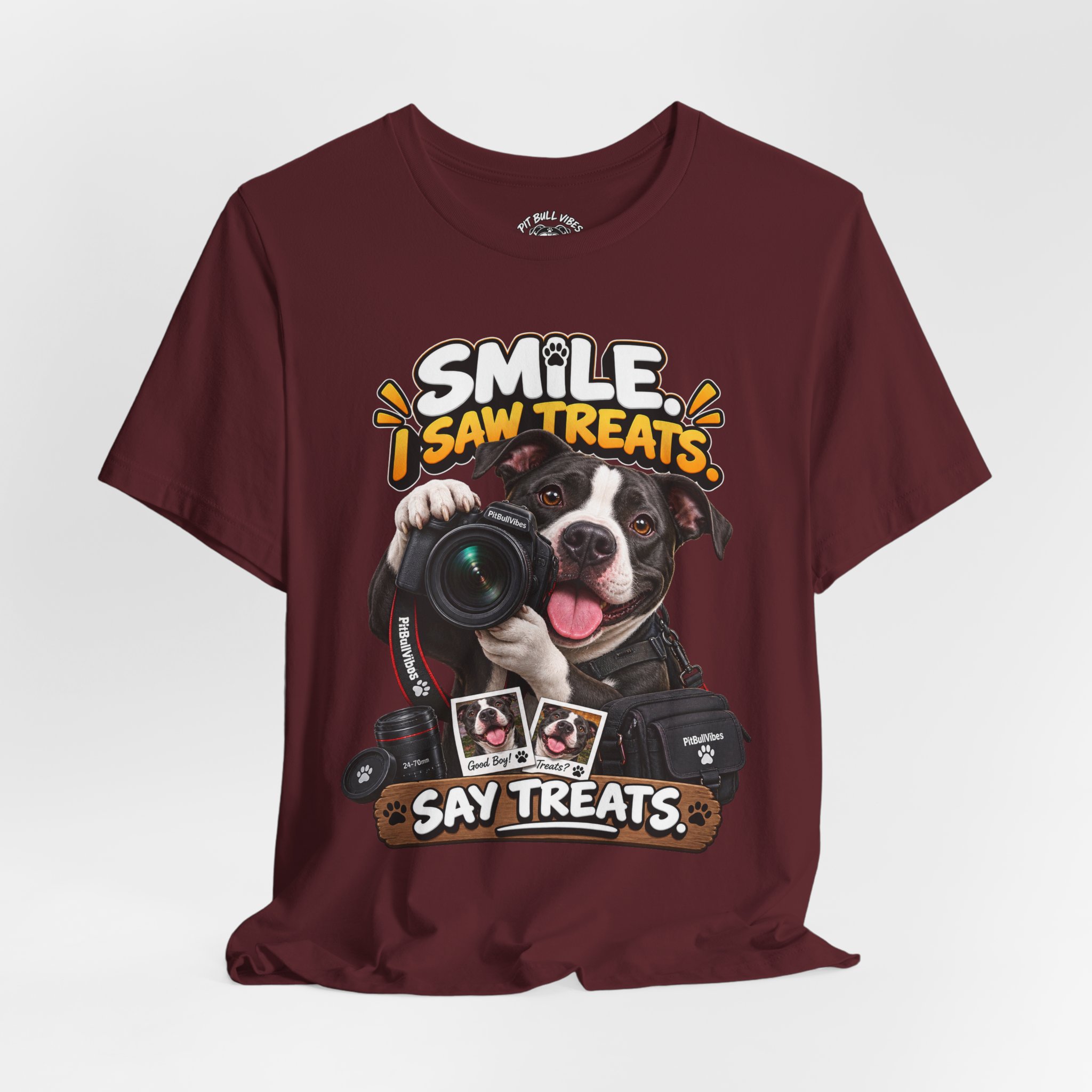Smile, I Saw Treats! Dog Camera T-Shirt - Image 32