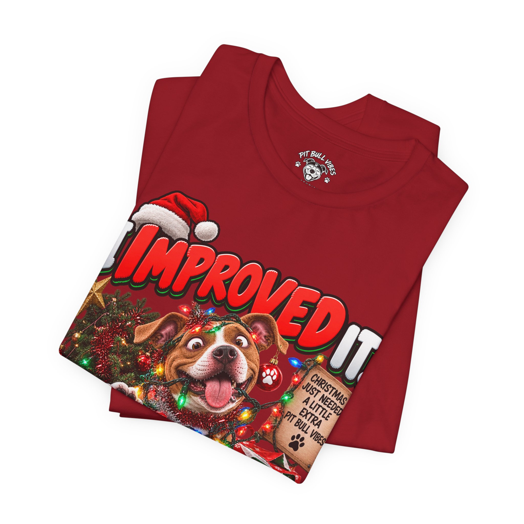 Holiday Dog T‑Shirt “I Improved It” Christmas Puppy Tee - Image 39