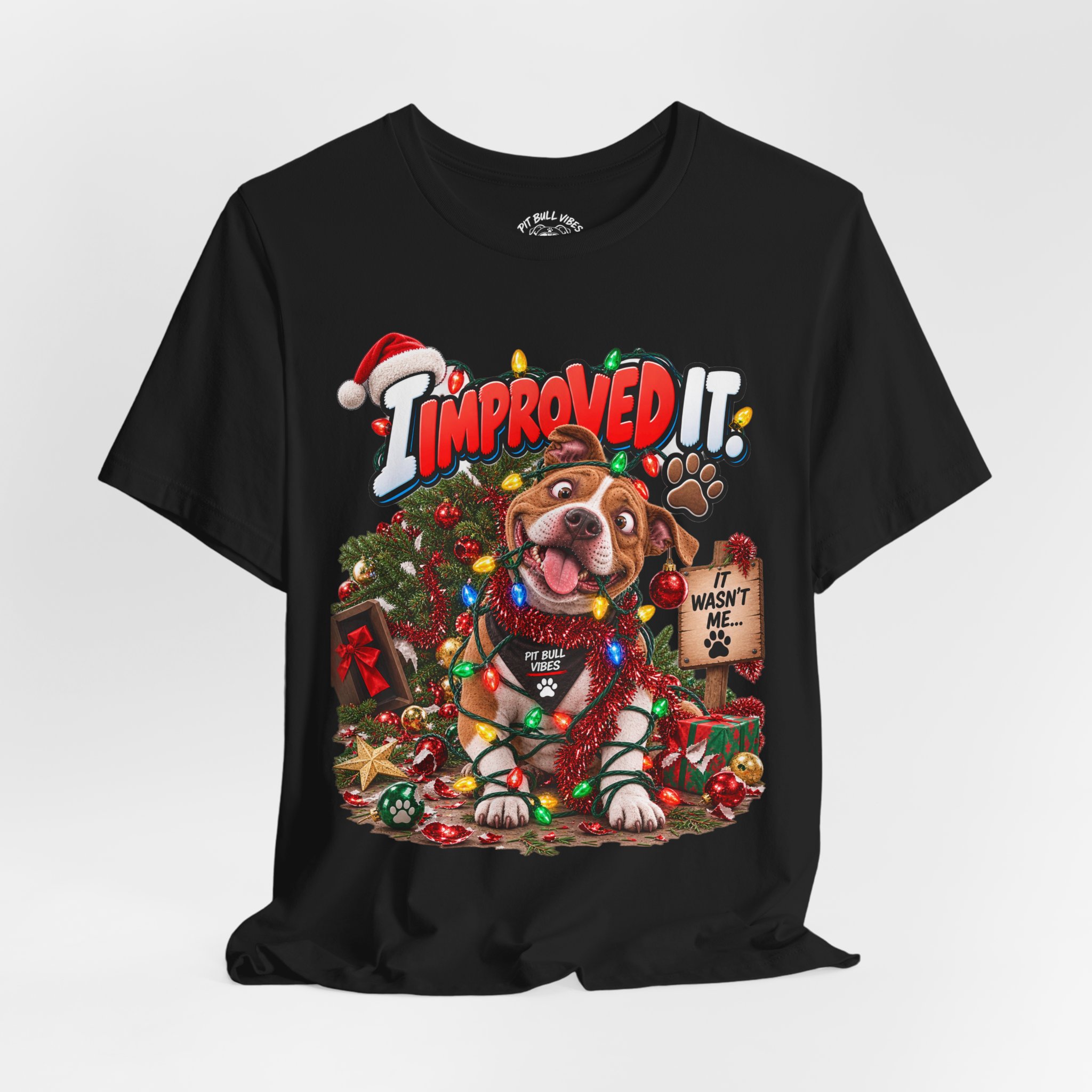 Christmas Dog T‑Shirt – "I Improved It" Funny Holiday Pet Tee - Image 16