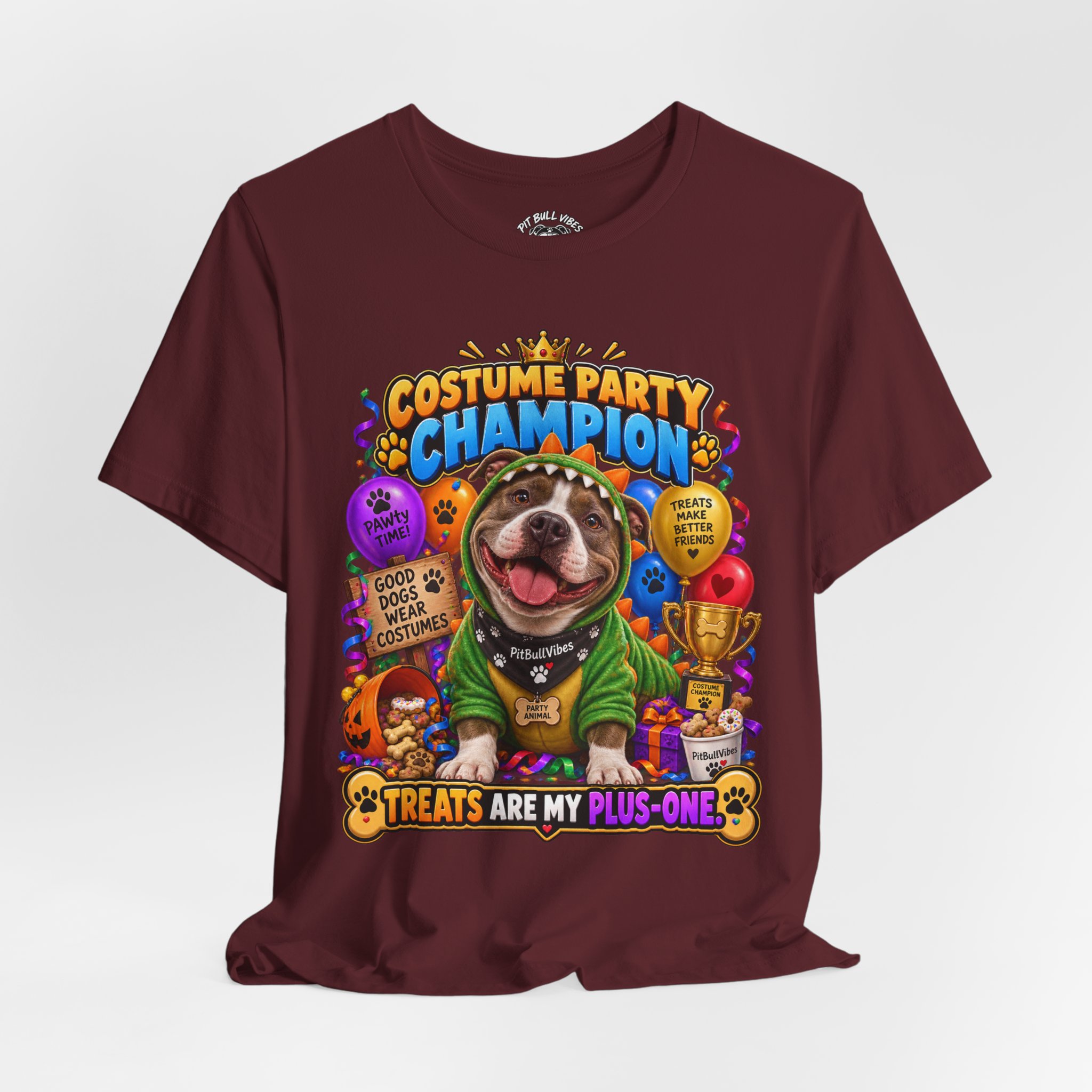 Costume Party Champion Dog T-Shirt — "Treats Are My Plus-One" - Image 32
