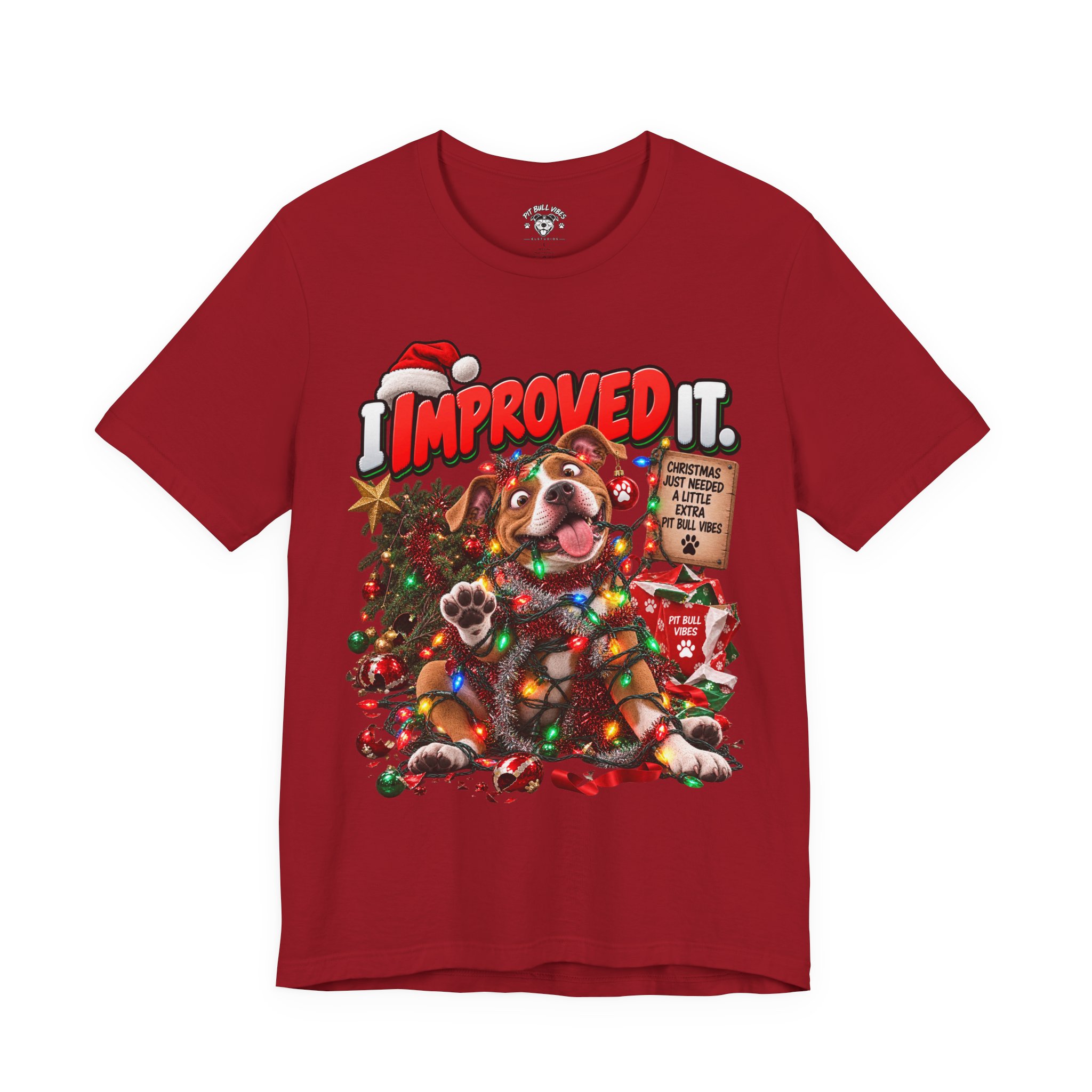 Holiday Dog T‑Shirt “I Improved It” Christmas Puppy Tee - Image 37