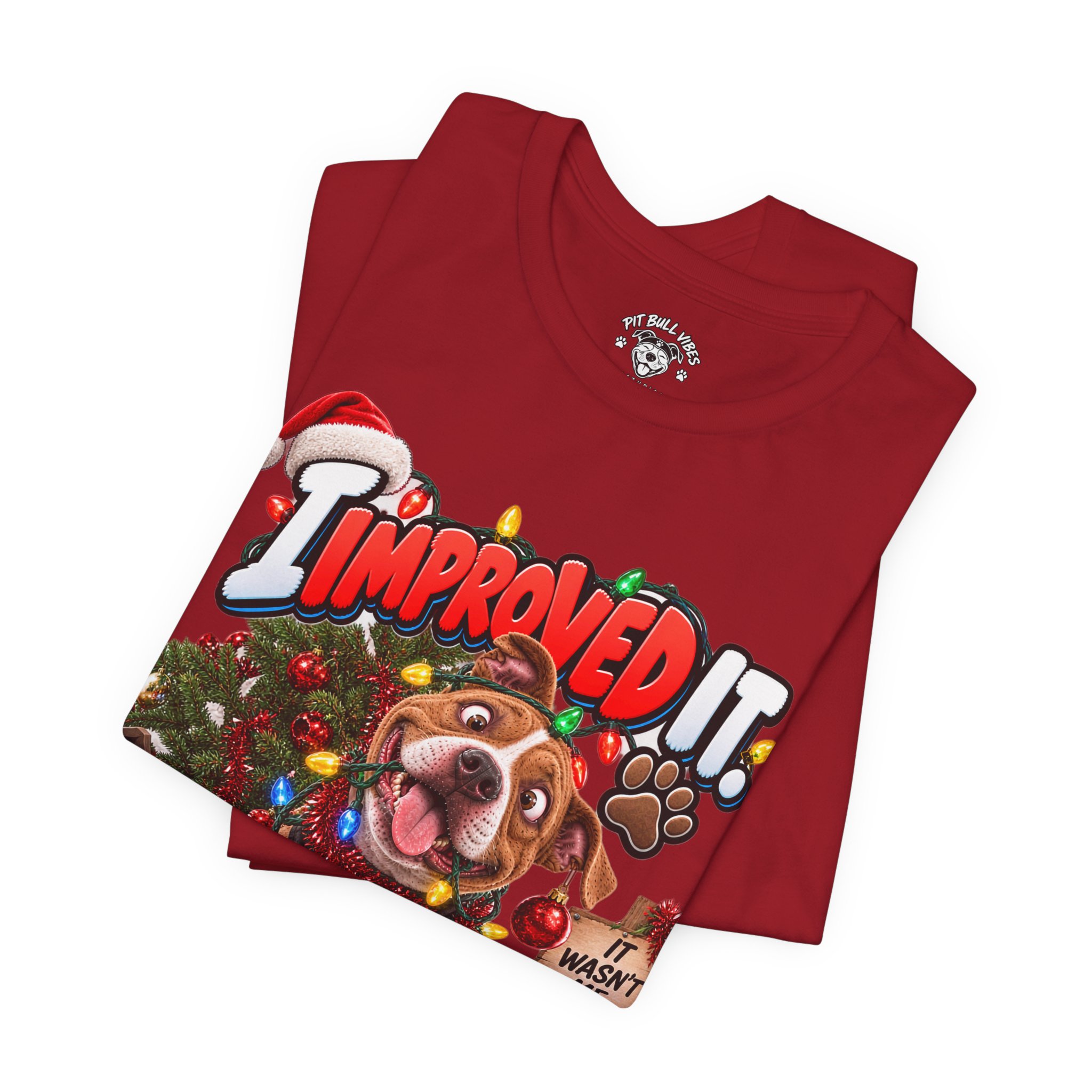 Christmas Dog T‑Shirt – "I Improved It" Funny Holiday Pet Tee - Image 39