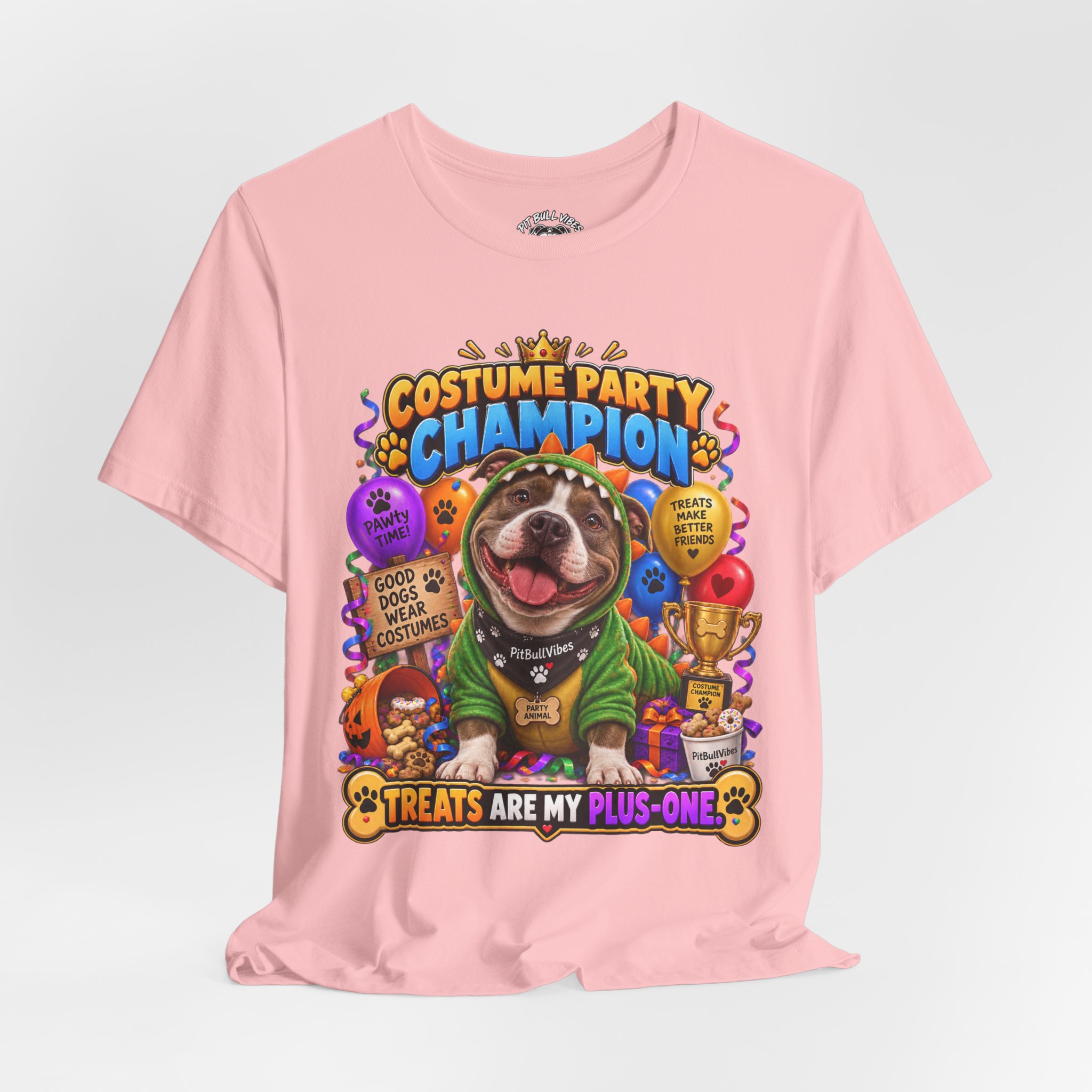 Costume Party Champion Dog T-Shirt — "Treats Are My Plus-One" - Image 36