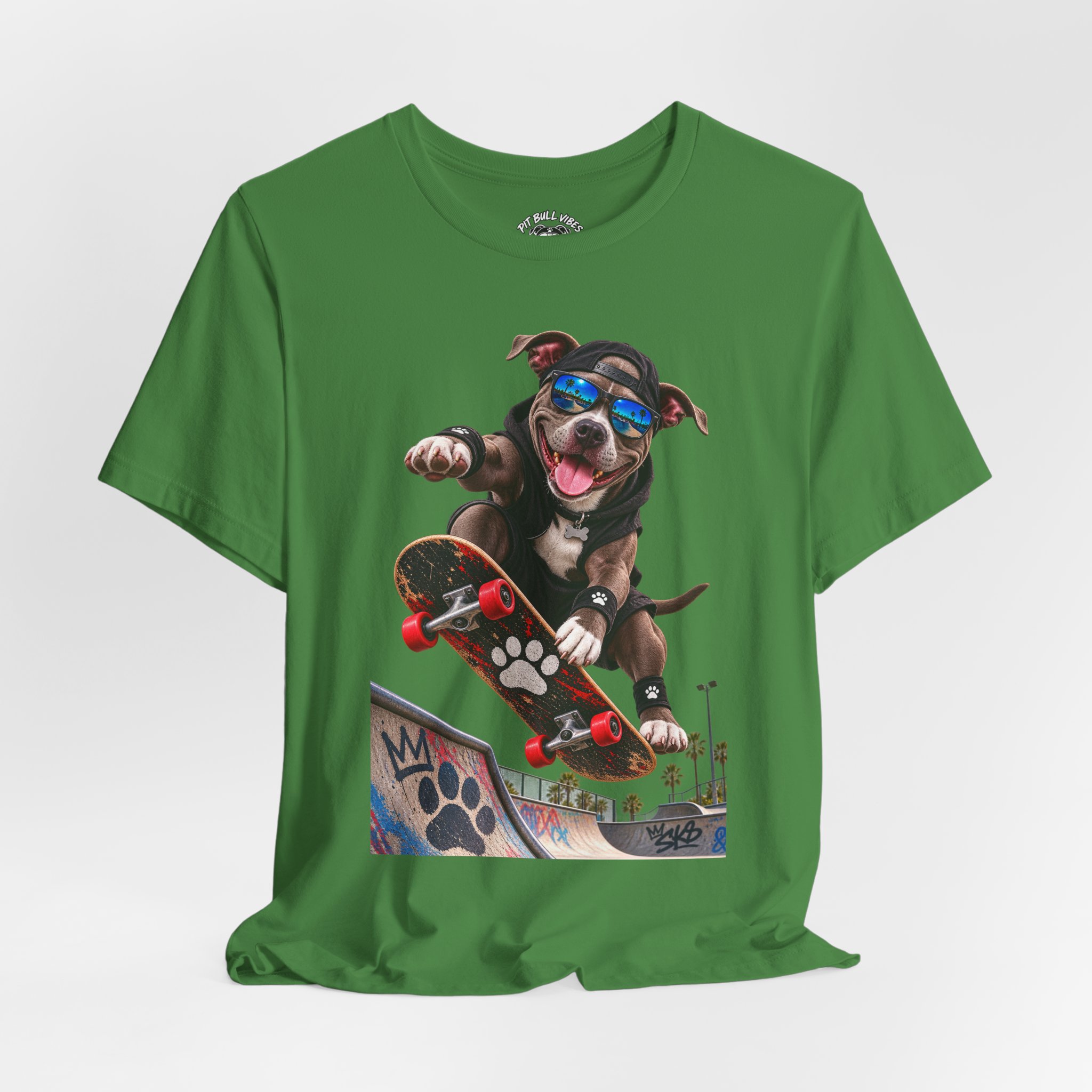 Skateboarding Dog T-Shirt | Skate Pup Graphic Tee, Sunglasses Puppy - Image 28