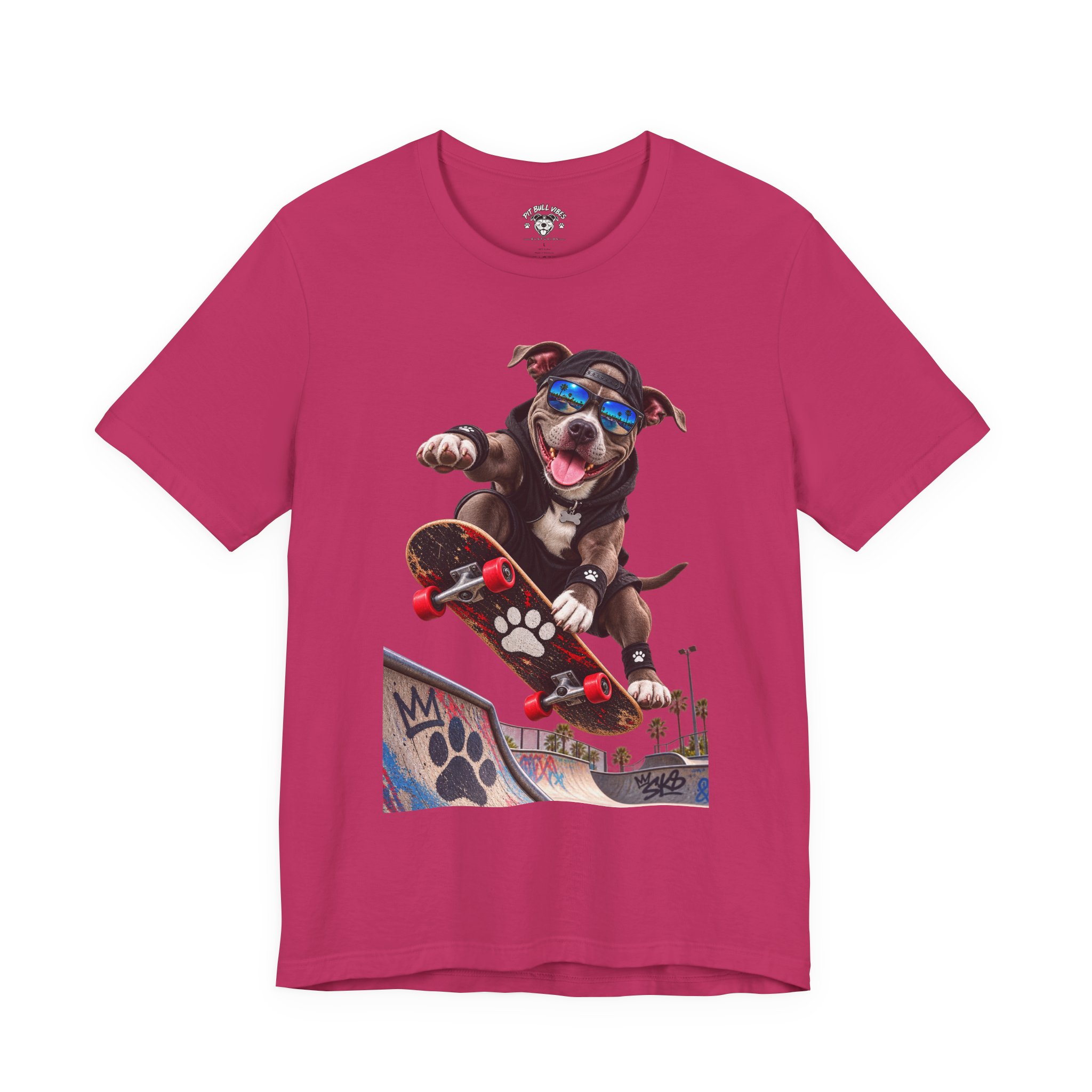 Skateboarding Dog T-Shirt | Skate Pup Graphic Tee, Sunglasses Puppy - Image 33